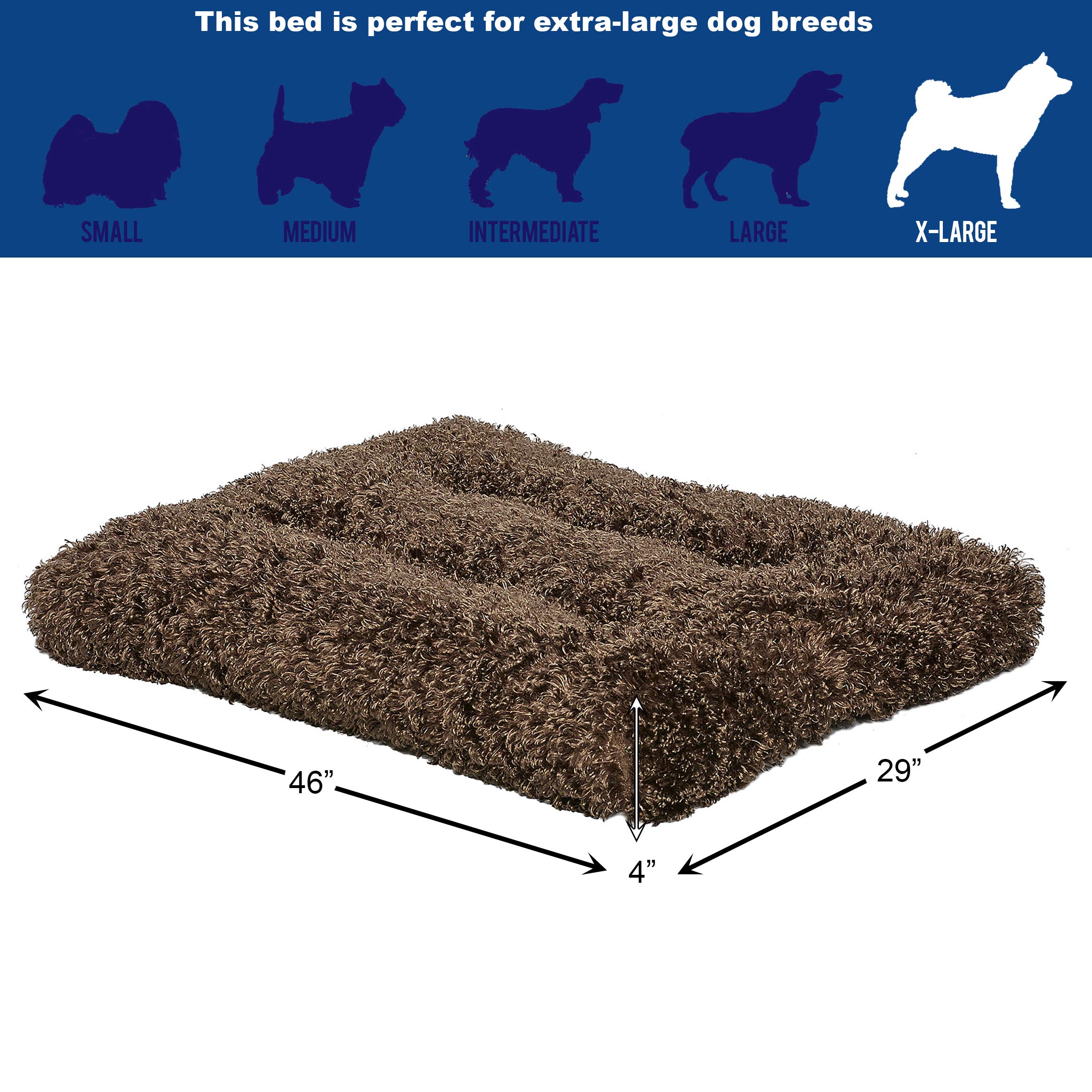 MidWest Homes for Pets Deluxe Super Plush Dog & Cat Bed - Machine Washable, Fits 48-Inch Crates | Orthopedic Support for Large Dogs | Perfect for Kennels, Bedrooms & Living Rooms | 1-Year Warranty