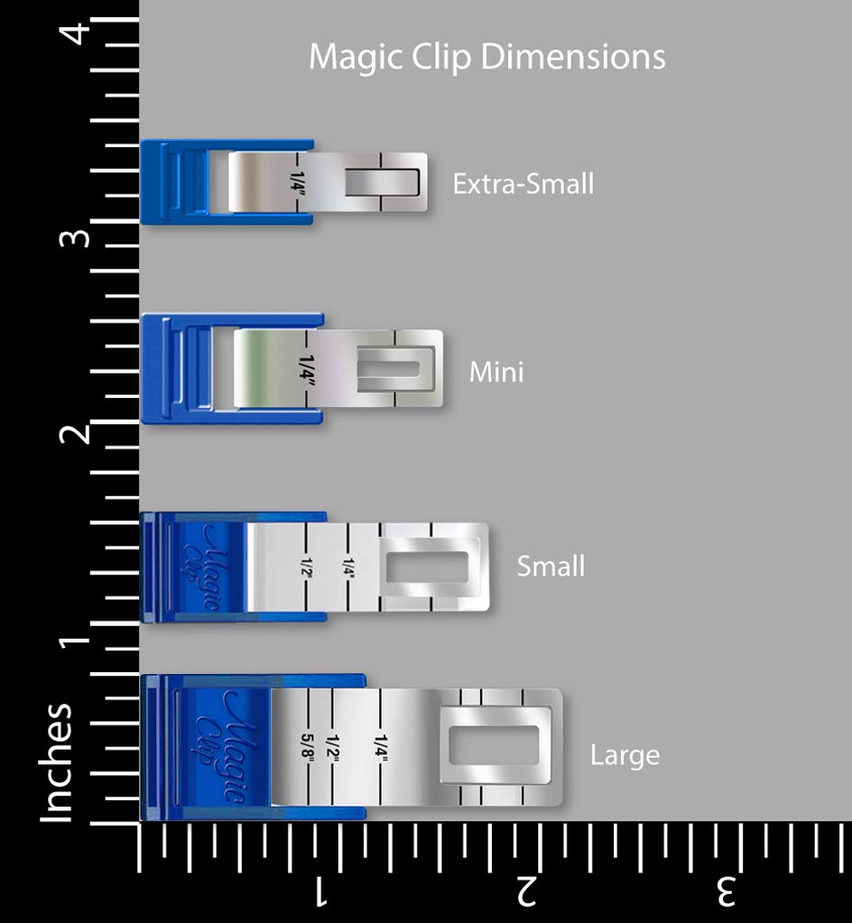 Taylor Seville Originals Mini Magic Clip Sewing and Quilting Clips - 12 Piece Set for Quilting, Sewing & Crafting - Perfect for Fabric Binding, Hemming & DIY Projects
