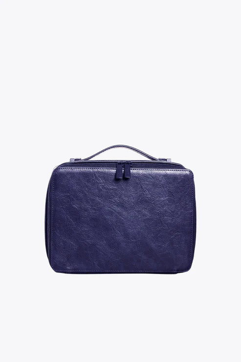 Premium Navy Blue Cosmetic Makeup Travel Organizer Case - Perfect for Travel, Home Storage & On-the-Go Beauty Essentials