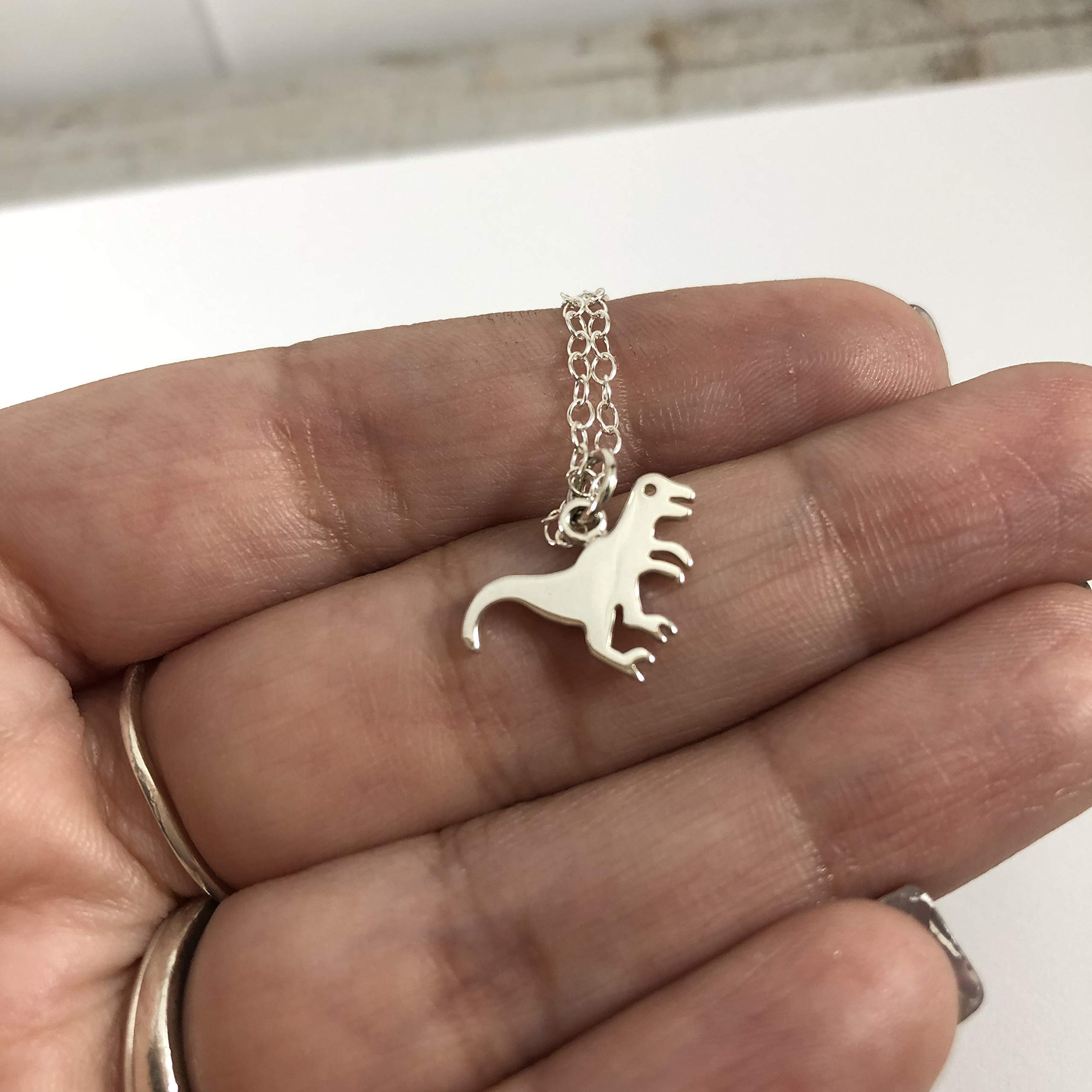 Tyrannosaurus Rex Dinosaur Charm Necklace - Sterling Silver Jewelry for Women & Men | Perfect Gift for Dinosaur Lovers, Birthday, Anniversary & Everyday Wear