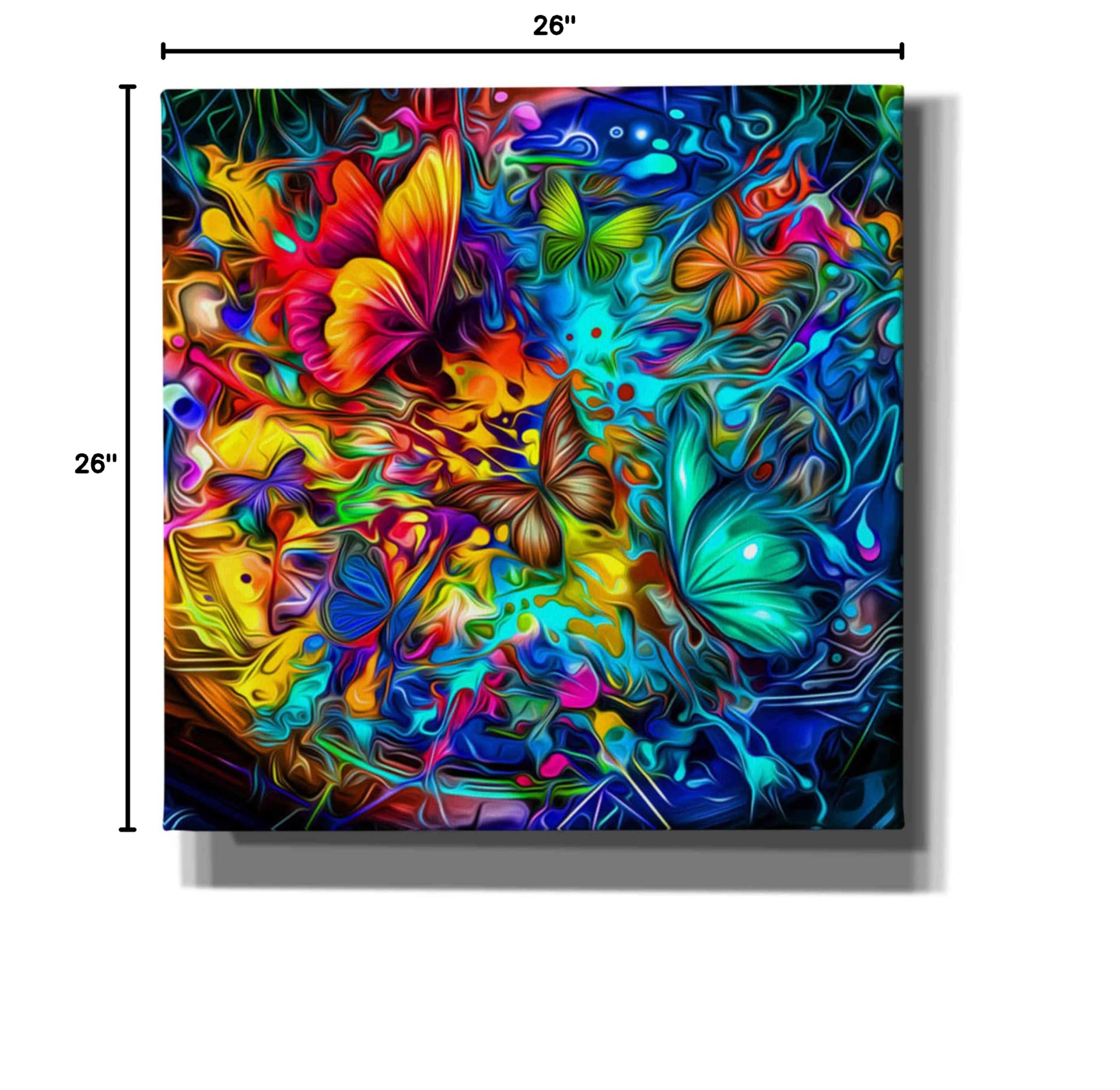 Melting Pot Abstract Canvas Wall Art - 26x26 Inches Modern Home Decor for Living Room, Bedroom & Office