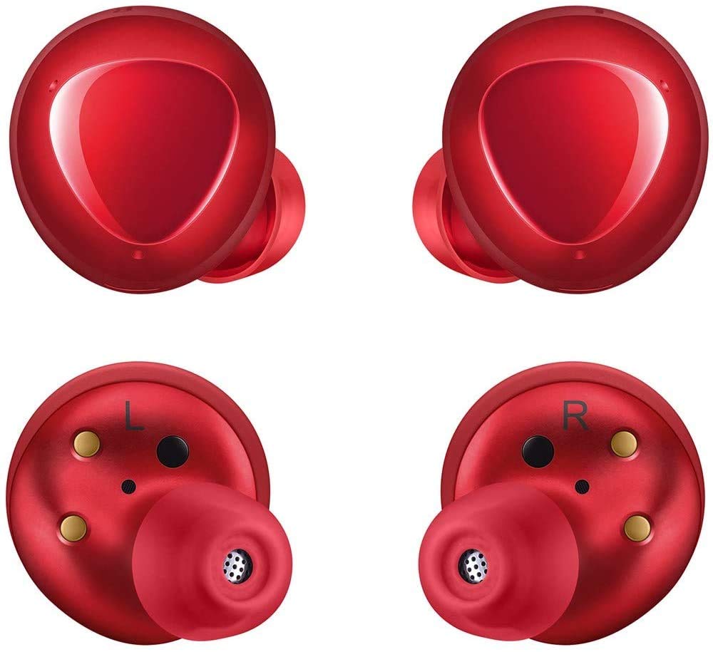 Samsung Galaxy Buds+ R175N True Wireless Earbuds with ANC, 22H Battery - Red (Renewed) | Noise Cancelling Bluetooth Headphones for Gym, Running & Travel
