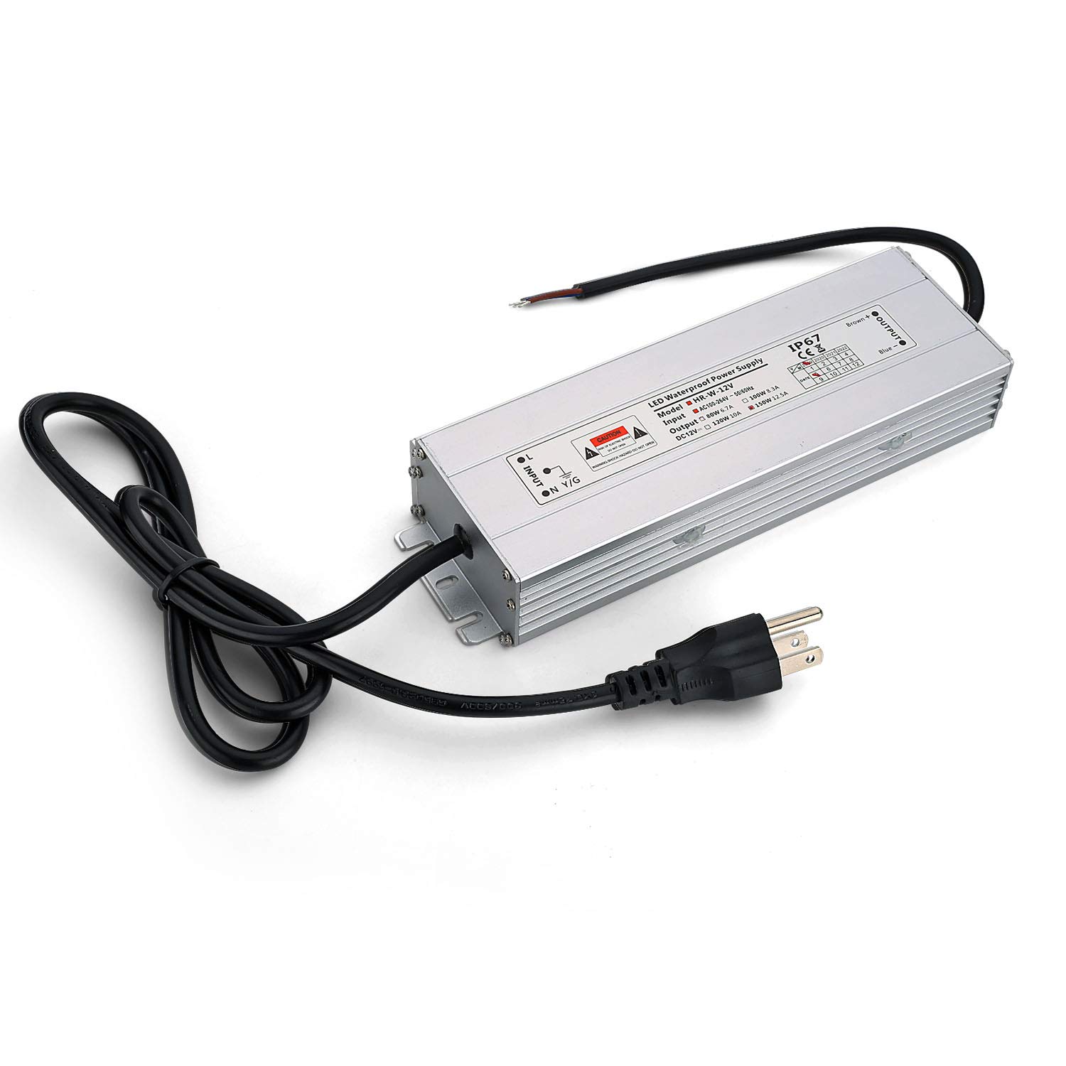50W 12V LED Driver Power Supply - IP67 Waterproof Transformer 110V AC to 12V DC with 3-Prong Plug - Ideal for LED Strip Lights, Outdoor Landscape Lighting & Indoor LED Fixtures