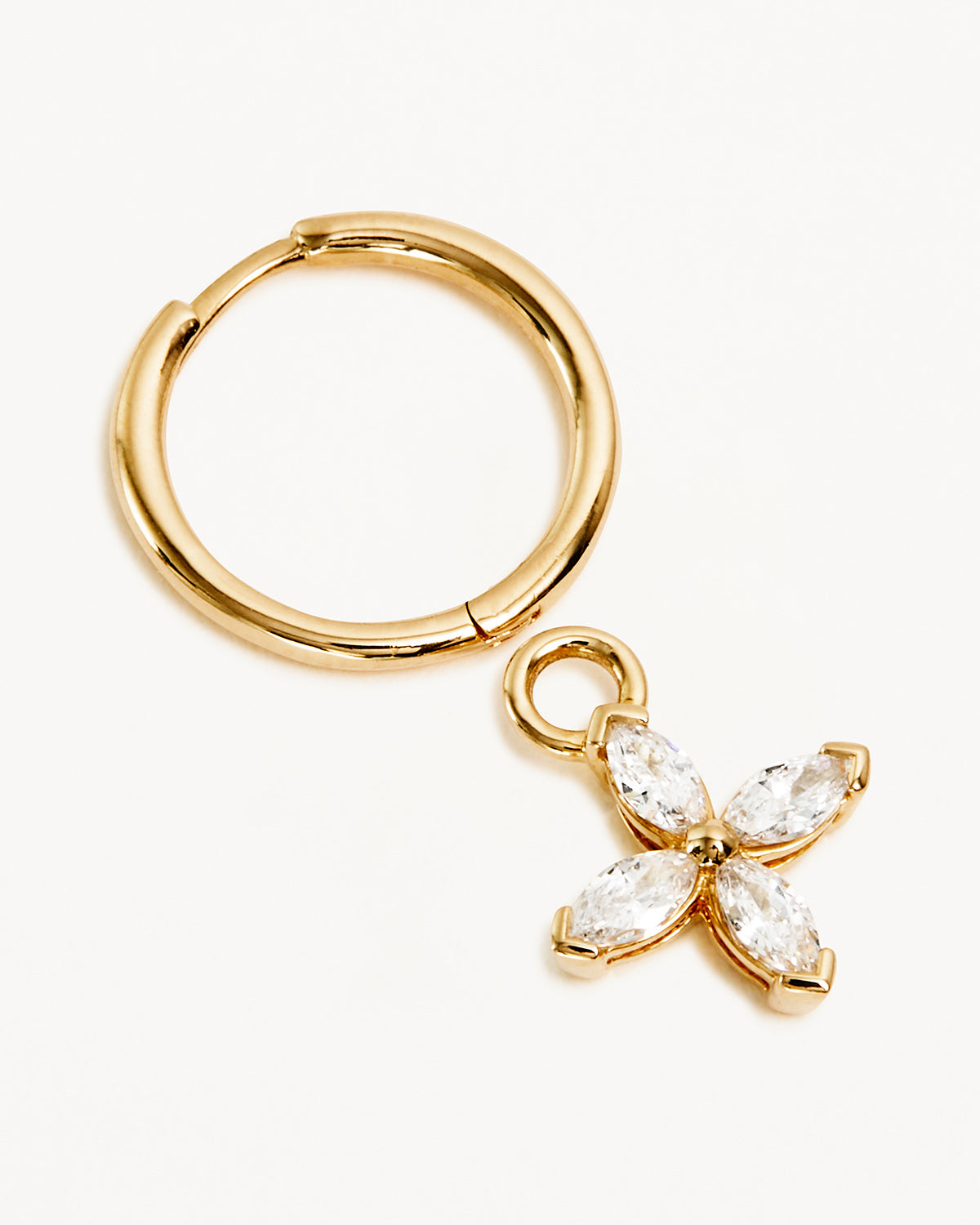 14K Solid Gold Blossom Lab-Grown Diamond Hoop Earrings for Women - Elegant Everyday Jewelry & Special Occasion Gift