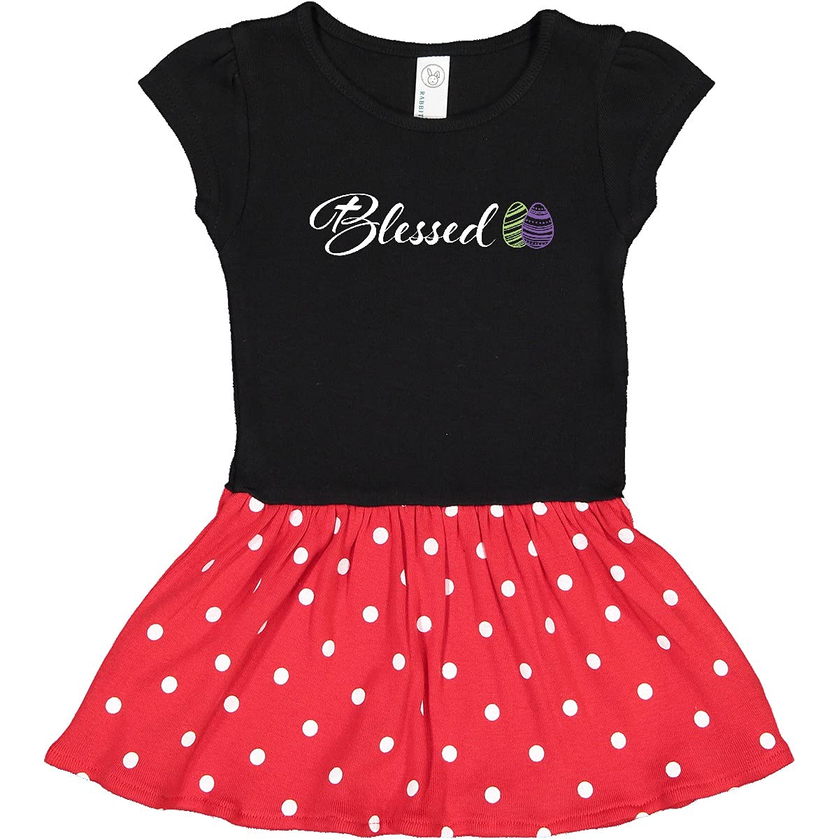 Inktastic Easter Blessed with Green and Purple Eggs Infant Dress - Cute Baby Outfit for Easter Sunday, Church, Family Photos & Spring Celebrations