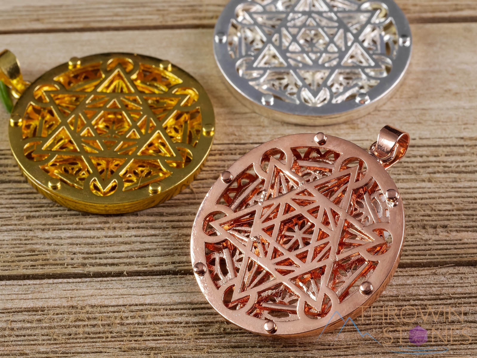 Gold, Silver, or Copper Flower of Life Merkaba Pendant Necklace - Sacred Geometry Seed of Life Jewelry - Spiritual Gift for Men & Women - Perfect for Meditation, Yoga & Energy Healing