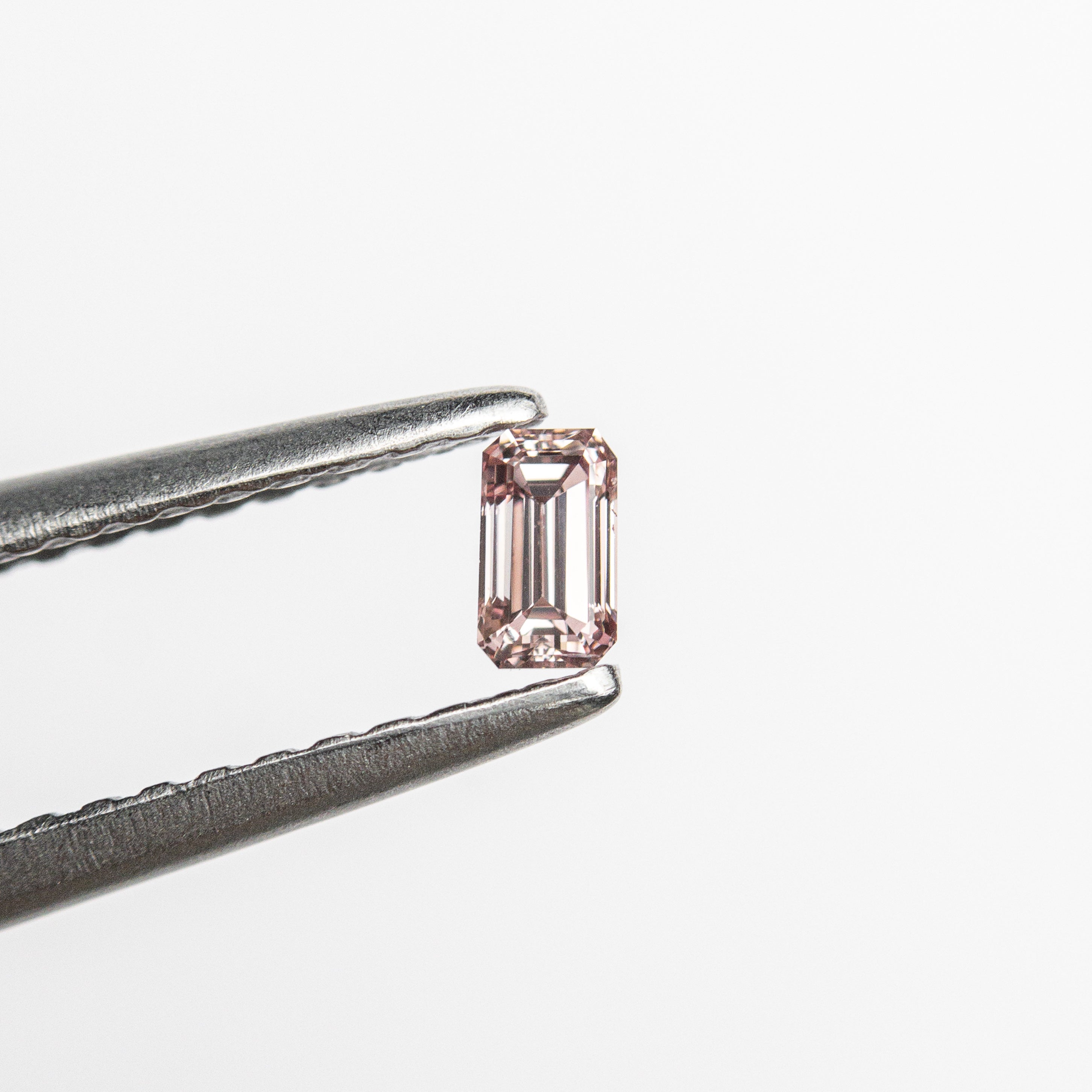 0.12ct Fancy Intense Orangy Pink Diamond - 3.42x1.96x1.76mm VS1 Step Cut Rectangle with Cut Corners (24108-01) - Perfect for Engagement Rings & Fine Jewelry