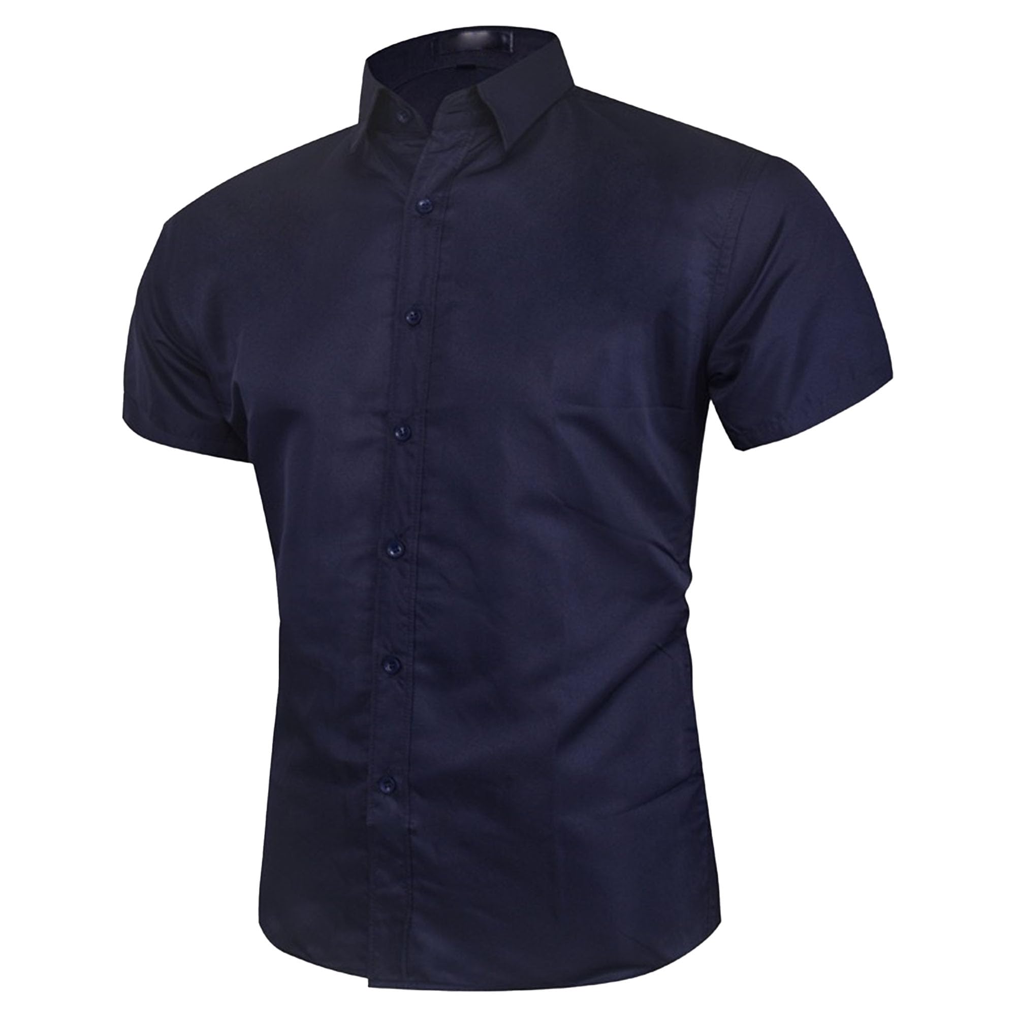 **Maiyifu-GJ Men's Slim Fit Short Sleeve Dress Shirt - Lightweight Casual & Business Button Down Shirt for Summer - Perfect for Office, Travel & Outdoor Events**