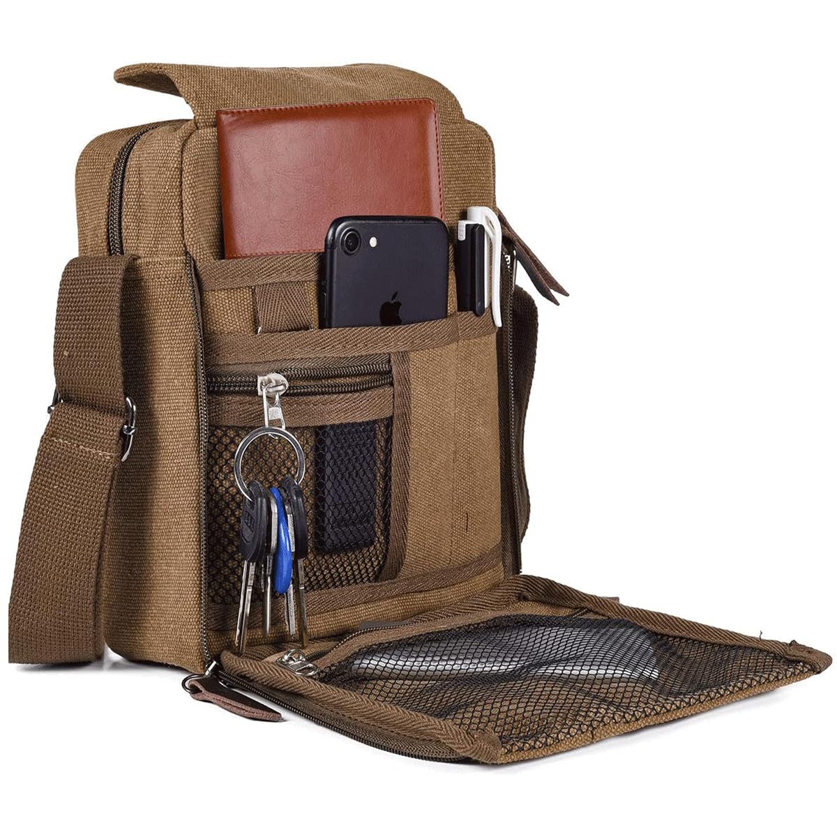 Stylish Unisex Canvas Messenger Bag - Compact Crossbody Shoulder Bag for Men & Women with Multiple Pockets | Perfect for Travel, Work & Daily Use