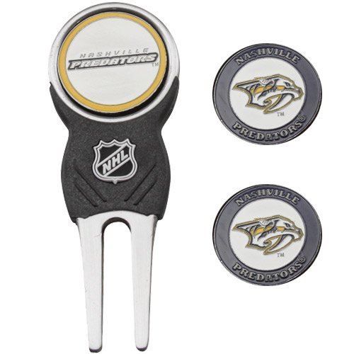 Team Golf NHL Divot Tool with 3 Removable Magnetic Double-Sided Enamel Golf Ball Markers – Perfect for Golf Course, Driving Range & Tournament Play