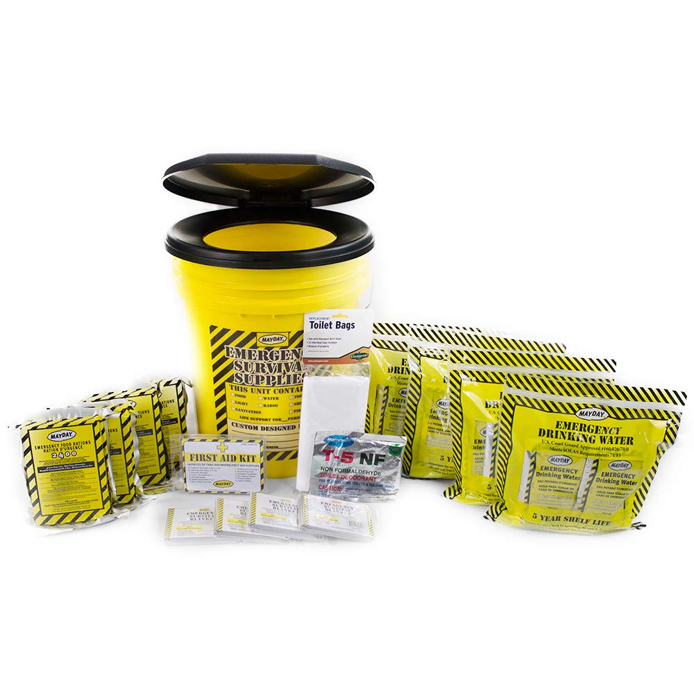 Mayday Earthquake Survival Kit for 4 People - Emergency Preparedness Supplies with 72-Hour Food, Water, First Aid, Thermal Blankets & Safety Gear | Perfect for Home, Car & Outdoor Disaster Preparedness