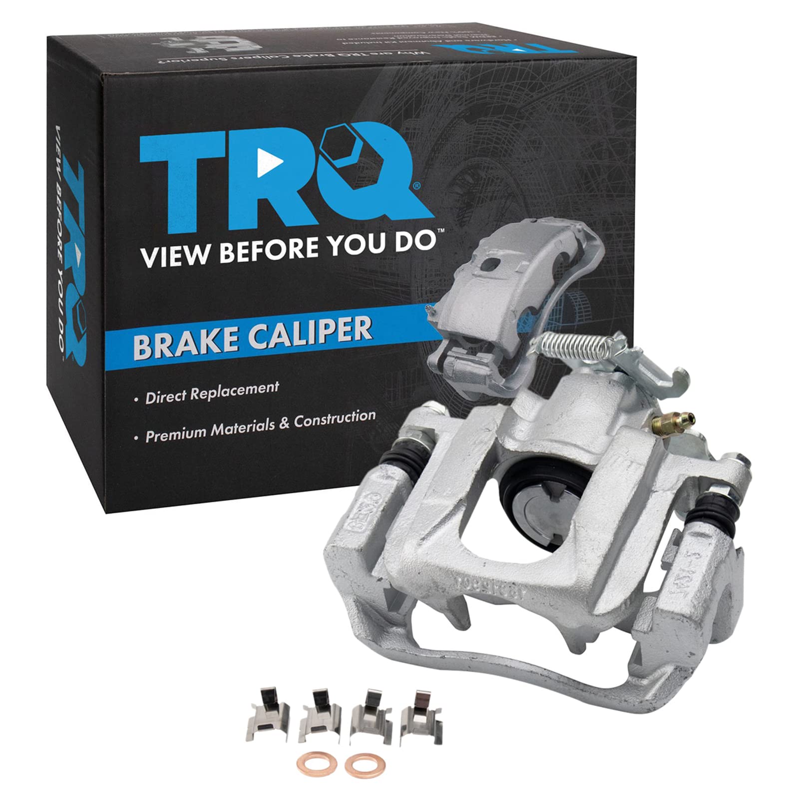 TRQ Rear Left Brake Caliper with Mounting Bracket - Driver Side Replacement for 2008-2016 Chrysler Town & Country, Dodge Grand Caravan, 2012-2015 Ram C/V, 2009-2014 VW Routan - Perfect for Smooth Braking & Safe Stops in Daily Commutes & Highway Driving