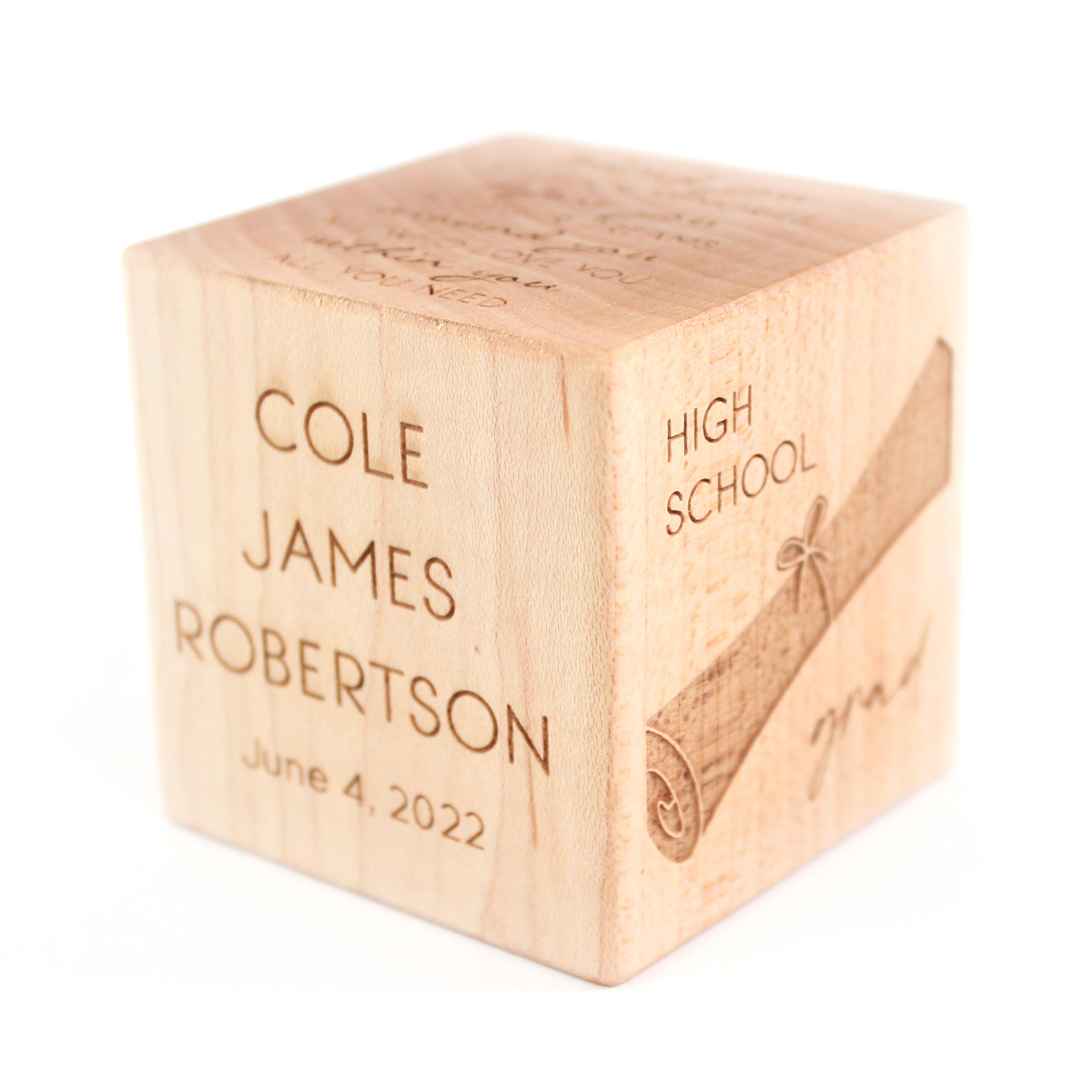Personalized High School Graduation Keepsake Block - Custom Wooden Photo Block Gift for Graduates - Perfect for Graduation Party Decor, Memory Display & Gift Giving