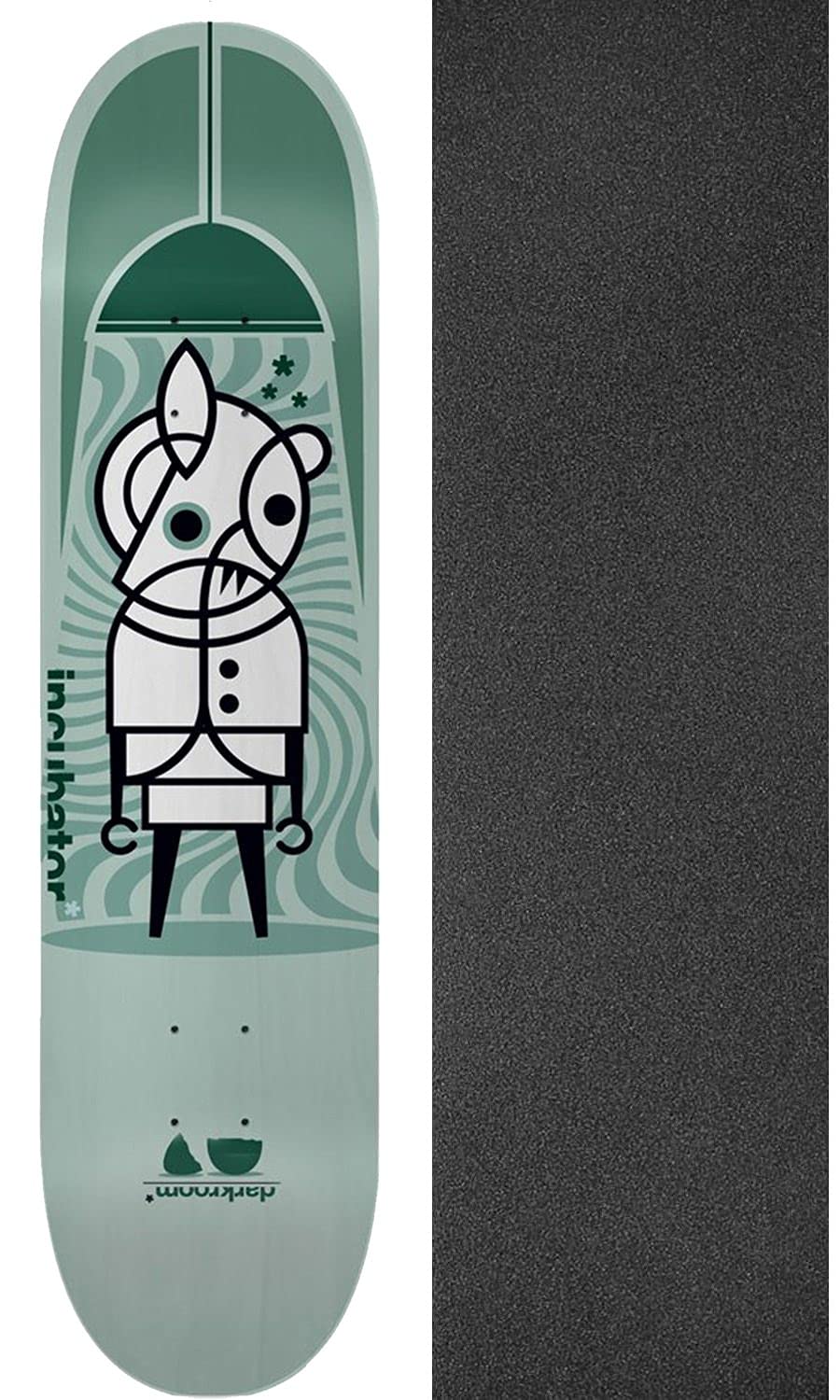 Darkroom Incubator Skateboard Deck 8.25 x 32 Inch with Jessup Black Griptape - 2 Pack Bundle for Street Skating & Tricks | Pro Skateboard Complete Setup
