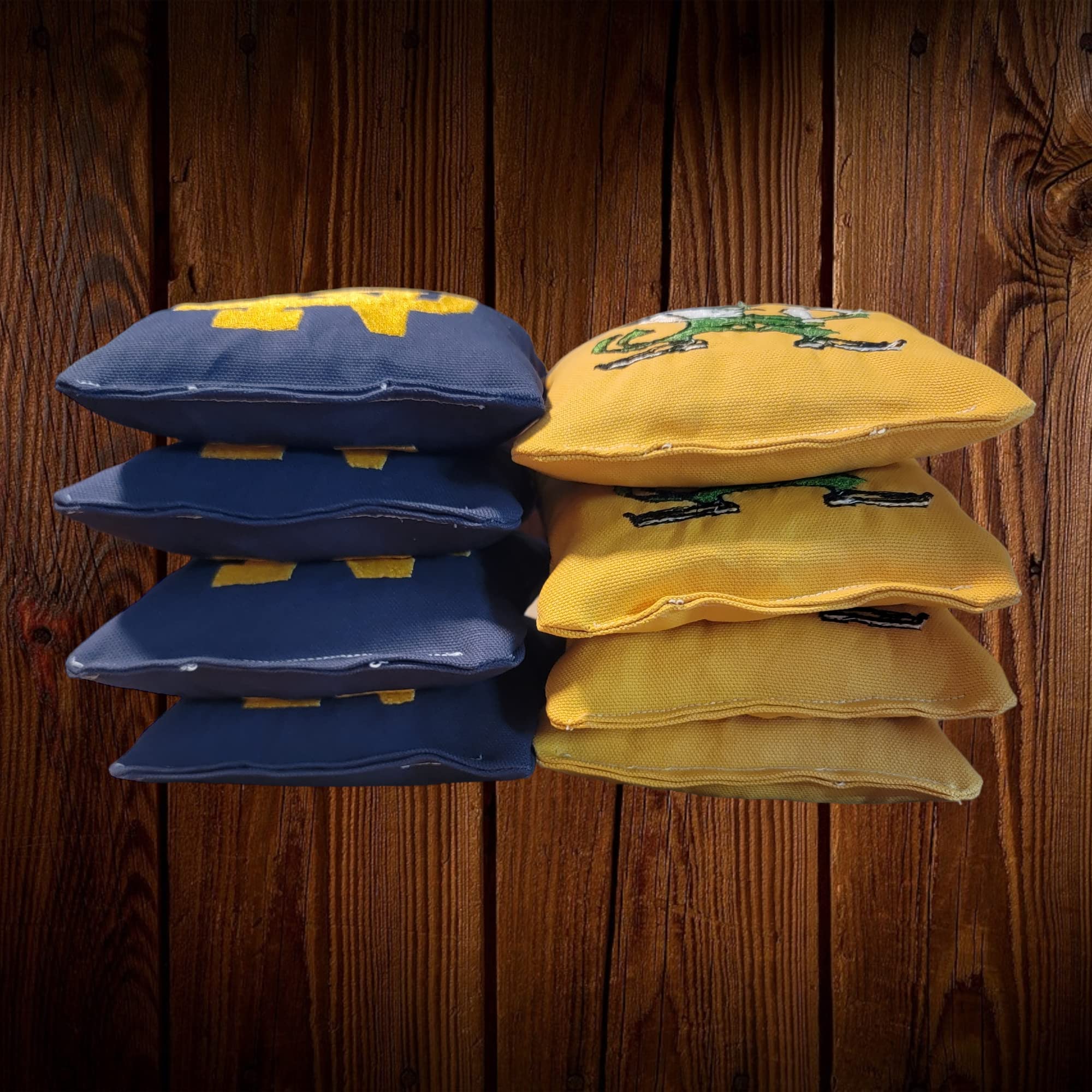 Premium All-Weather Notre Dame Cornhole Bags Set of 8 - Durable Outdoor Game Accessories for Tailgating, Backyard Parties & College Sports Events
