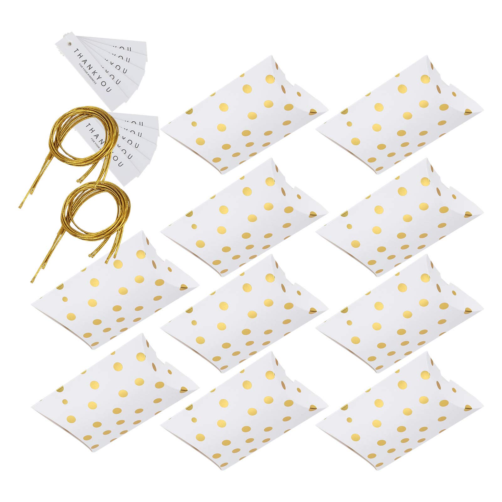 10Pcs Golden Dot Candy Boxes for Baby Showers, Weddings & Parties - Elegant Gift Packaging for Special Occasions & Celebrations