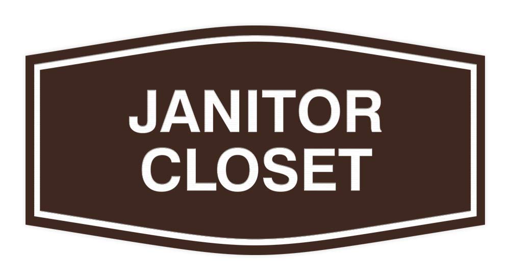 Premium Dark Brown Janitor Closet Sign - Medium Size for Professional Cleaning Storage | Perfect for Offices, Schools & Commercial Spaces