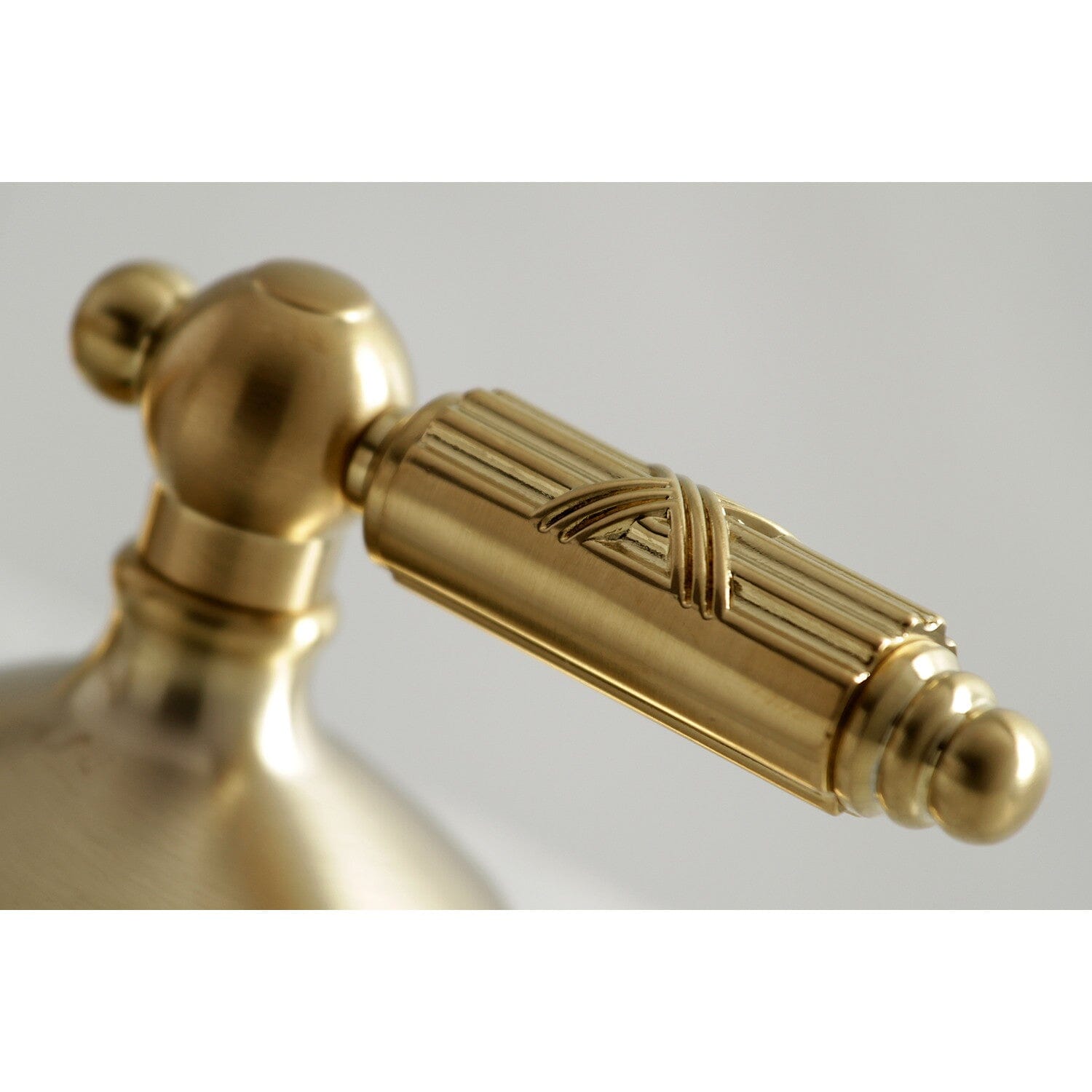 Georgian Two Handle 3 Hole Deck Mount Widespread Bathroom Faucet with Brass Pop Up - Elegant Vintage Style Sink Faucet for Bathroom Vanity & Powder Room Upgrade