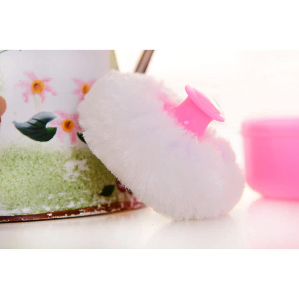 2PCS Soft Baby Powder Puff Sponge Set with Portable Dispenser - Empty Talcum Powder Container for Baby Shower & Diaper Changes (Blue + Pink) - Ideal for Newborn Care, Travel & Home Use