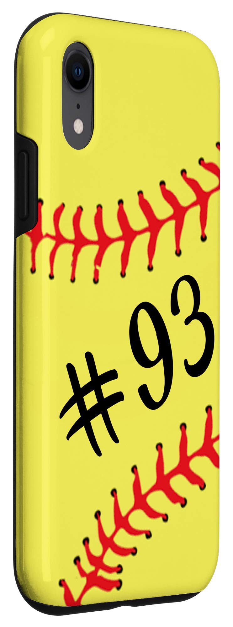 iPhone XR Case - Custom #93 Softball Player Jersey Design - Perfect Gift for Baseball & Softball Fans - Durable Protective Phone Cover for Sports Enthusiasts