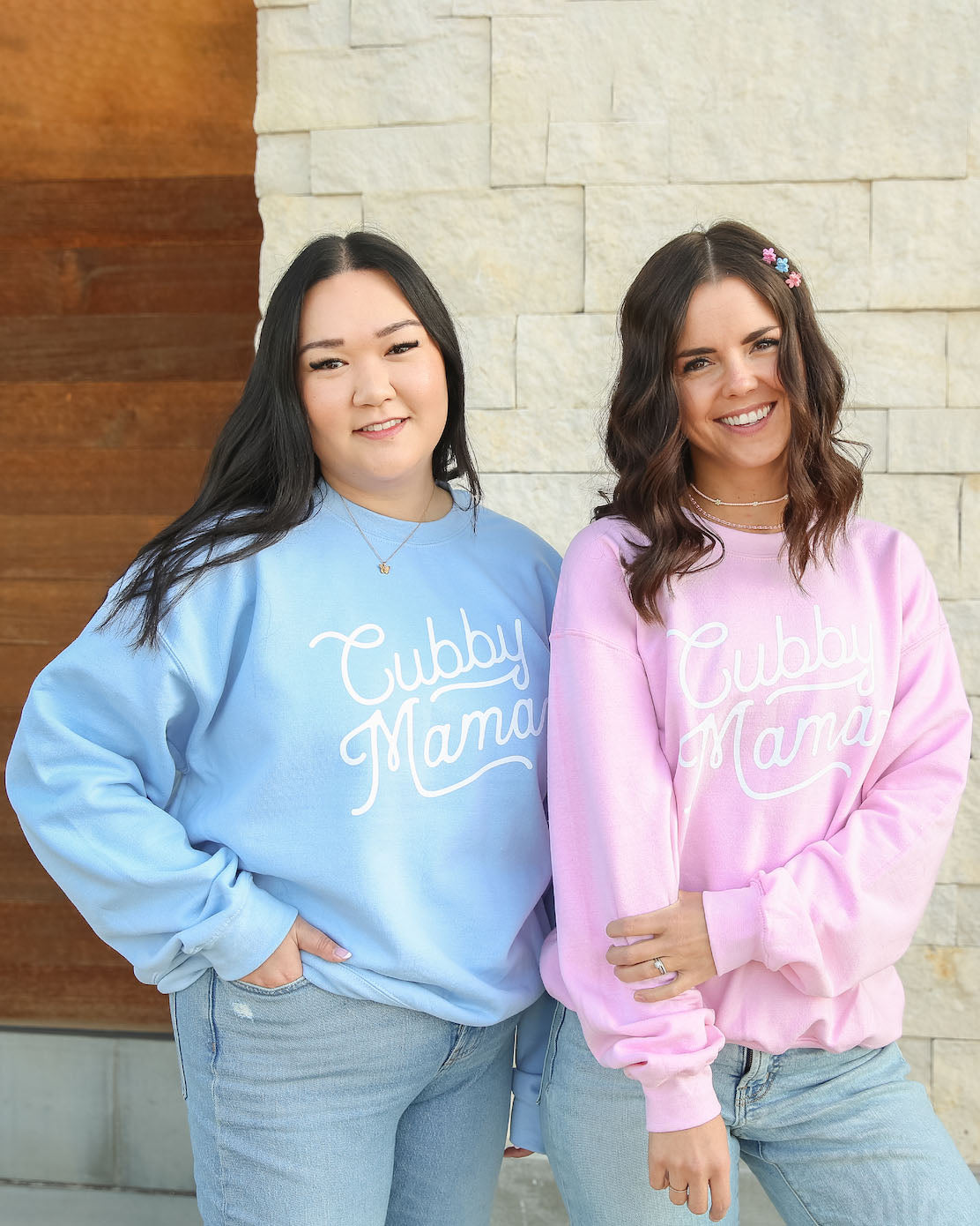 Cubby Mama Light Pink Crewneck Sweatshirt for Women - Soft Casual Pullover for Everyday Wear, Lounge & Outfits