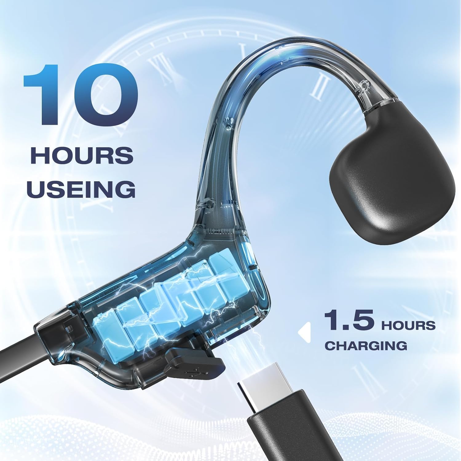 Bone Conduction Headphones Bluetooth 5.0 - IPX6 Waterproof Wireless Sport Headset with Open-Ear Design, Ultra Lightweight for Running, Cycling, Gym Workouts - Perfect for Outdoor Activities & Fitness Enthusiasts