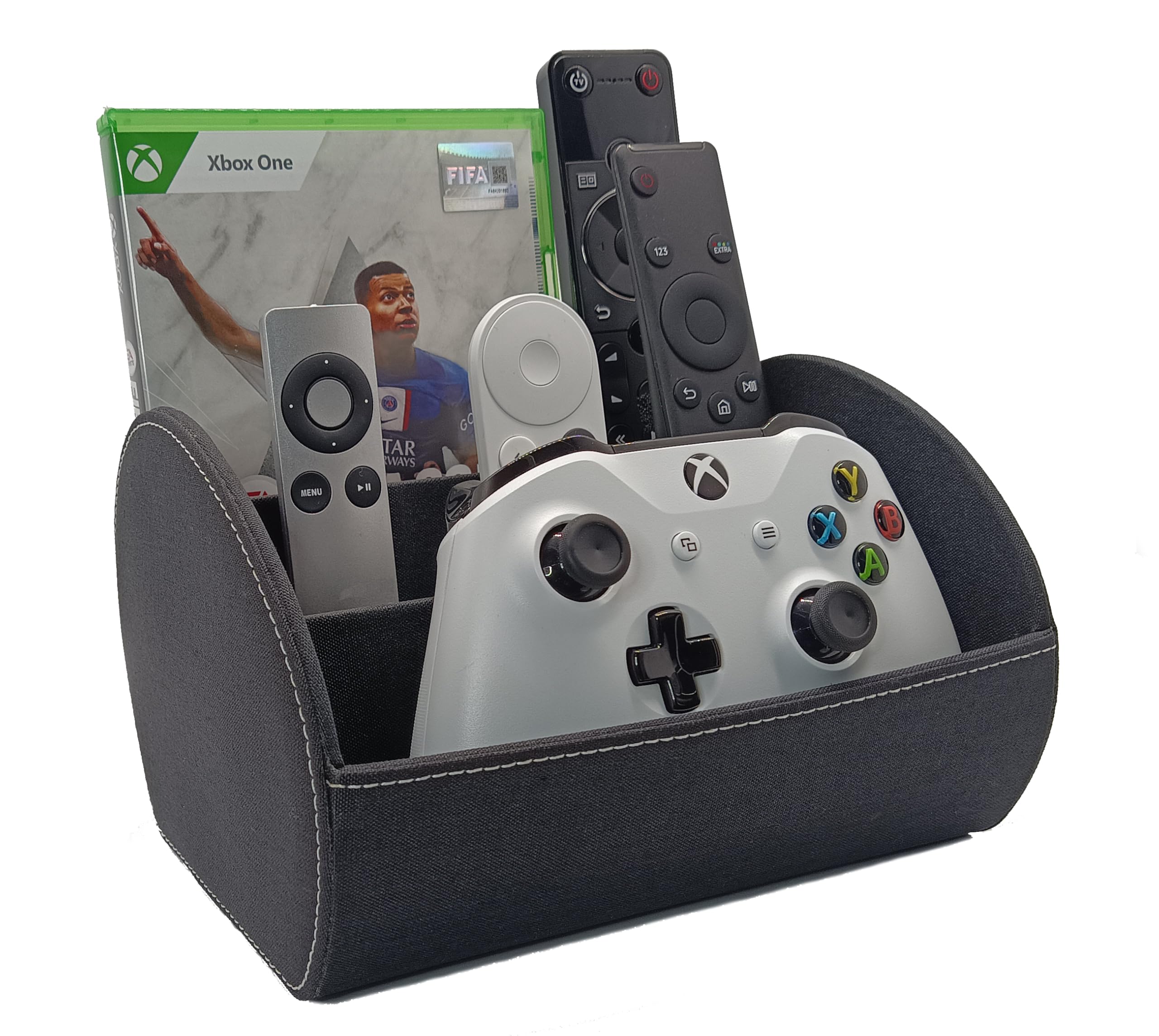 PS4 PS5 Xbox Switch Controller Stand with Charging Station - Universal Gaming Remote Holder & Organizer (CEG-31 Park & Play Black) - Perfect for Gaming Setup & Nightstand Storage