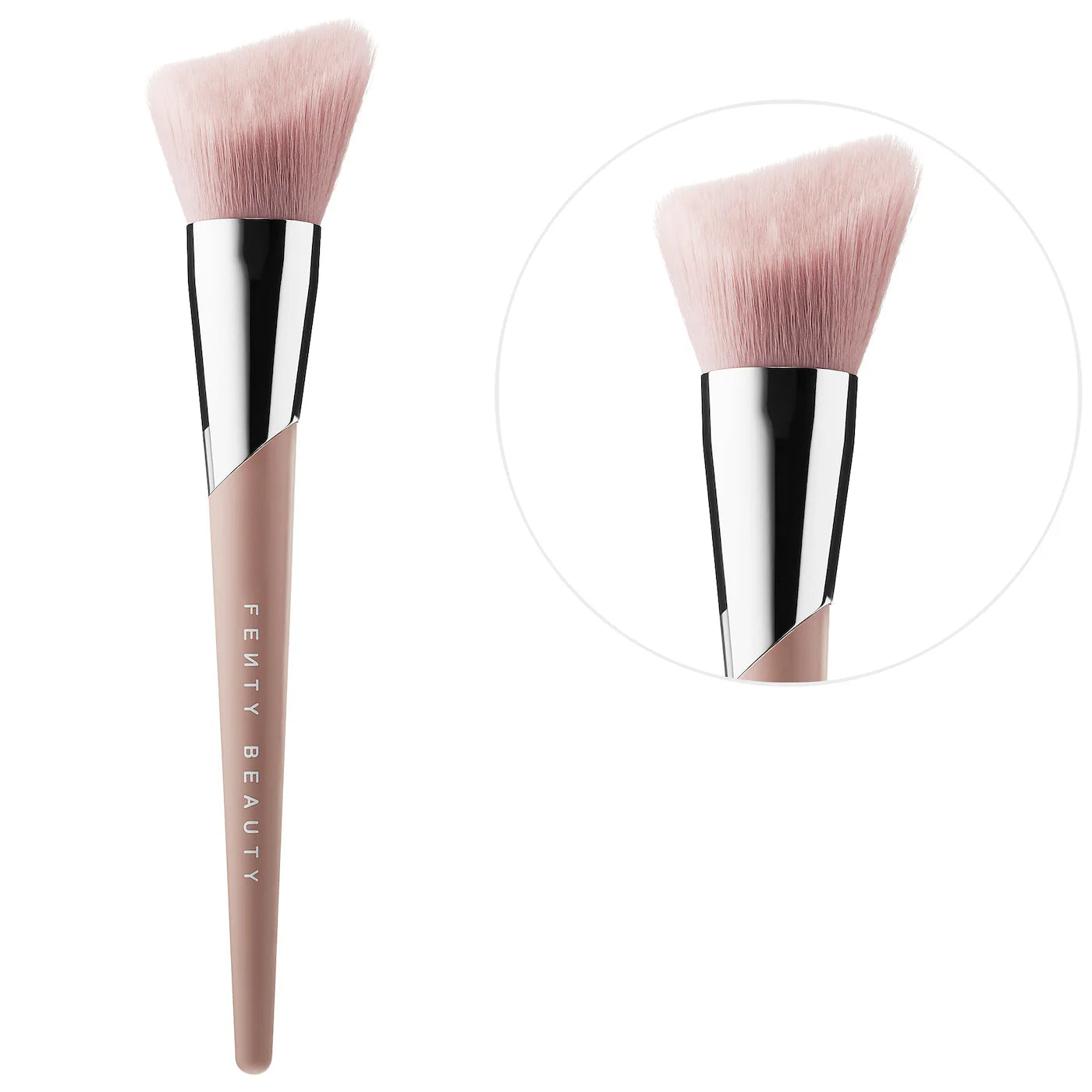 Fenty Beauty by Rihanna Cheek Hugging Bronzer Brush 190 - Soft Vegan Makeup Brush for Contouring & Blush - Perfect for Professional Makeup Artists & Everyday Beauty Routine