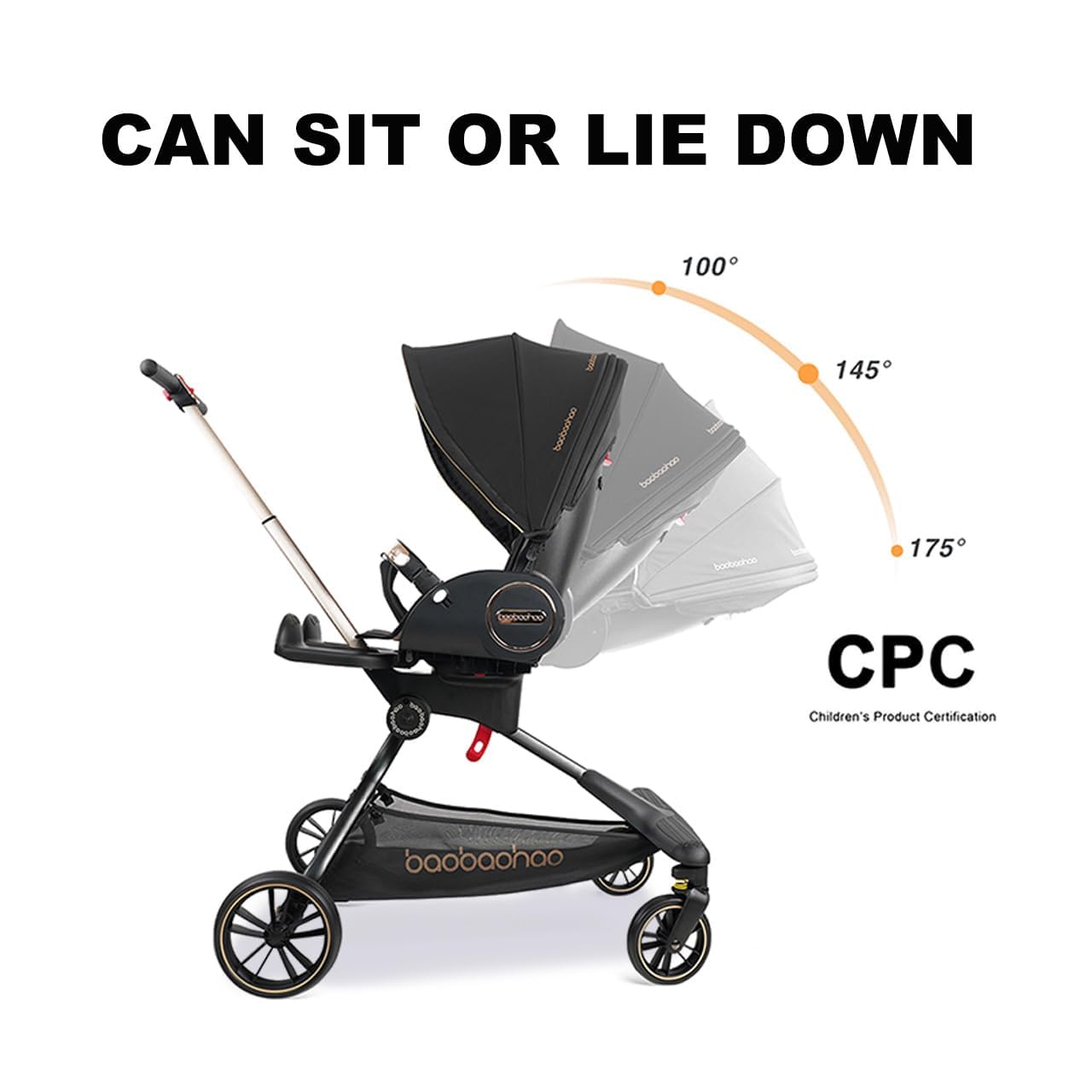 Lightweight Baby Stroller with 360° Rotating Wheels & Adjustable Canopy - Foldable Travel Stroller for Newborns & Toddlers | All-Terrain Wheels, Storage Basket & Peekaboo Window | Perfect for Park Walks, Shopping & Family Outings (Black)