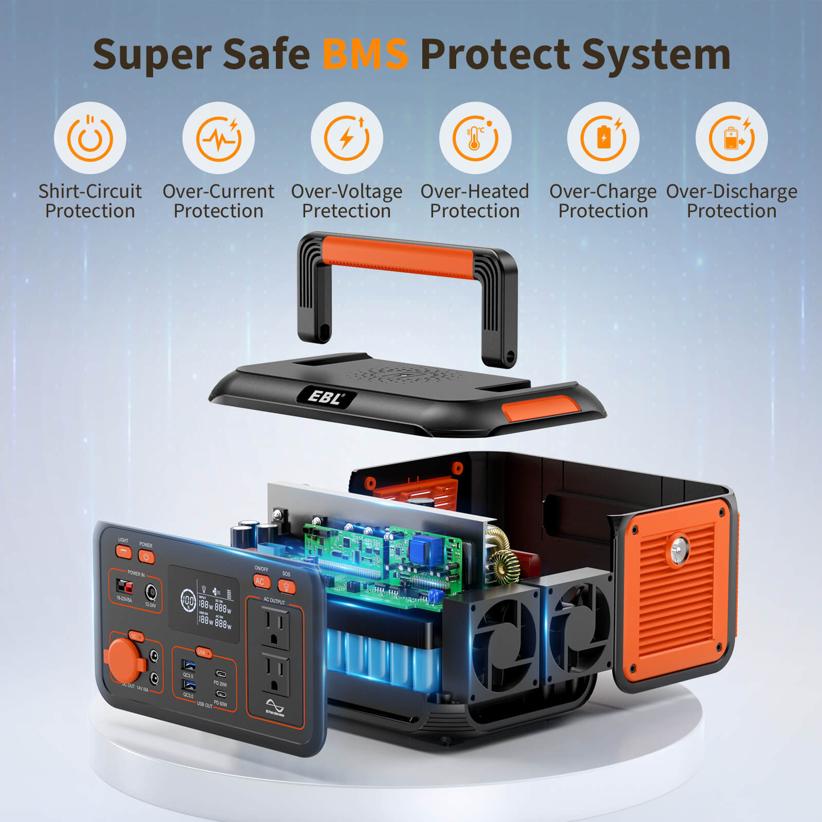 EBL 500W Portable Power Station - Mini Solar Generator for Camping, Outdoor Adventures & Emergency Backup Power