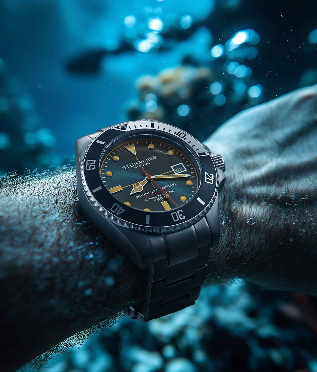 Depthmaster Heritage 42mm Swiss Quartz Watch - Luxury Waterproof Chronograph for Men - Perfect for Business, Diving & Everyday Wear