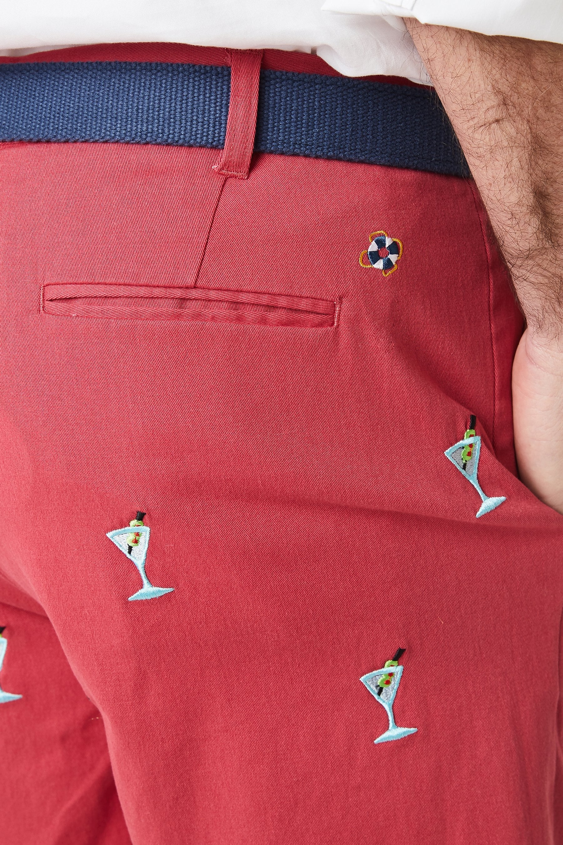 Cisco Short Stretch Twill Hurricane Red with Martini - Premium Men's Casual Shirt for Business & Outdoor Activities