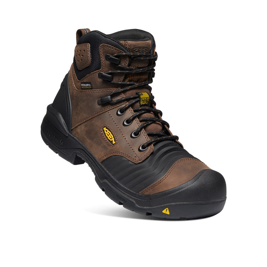 Men's Portland 6 Waterproof Work Boot with Carbon Toe - Dark Earth/Black - Ideal for Construction, Hiking & Outdoor Activities