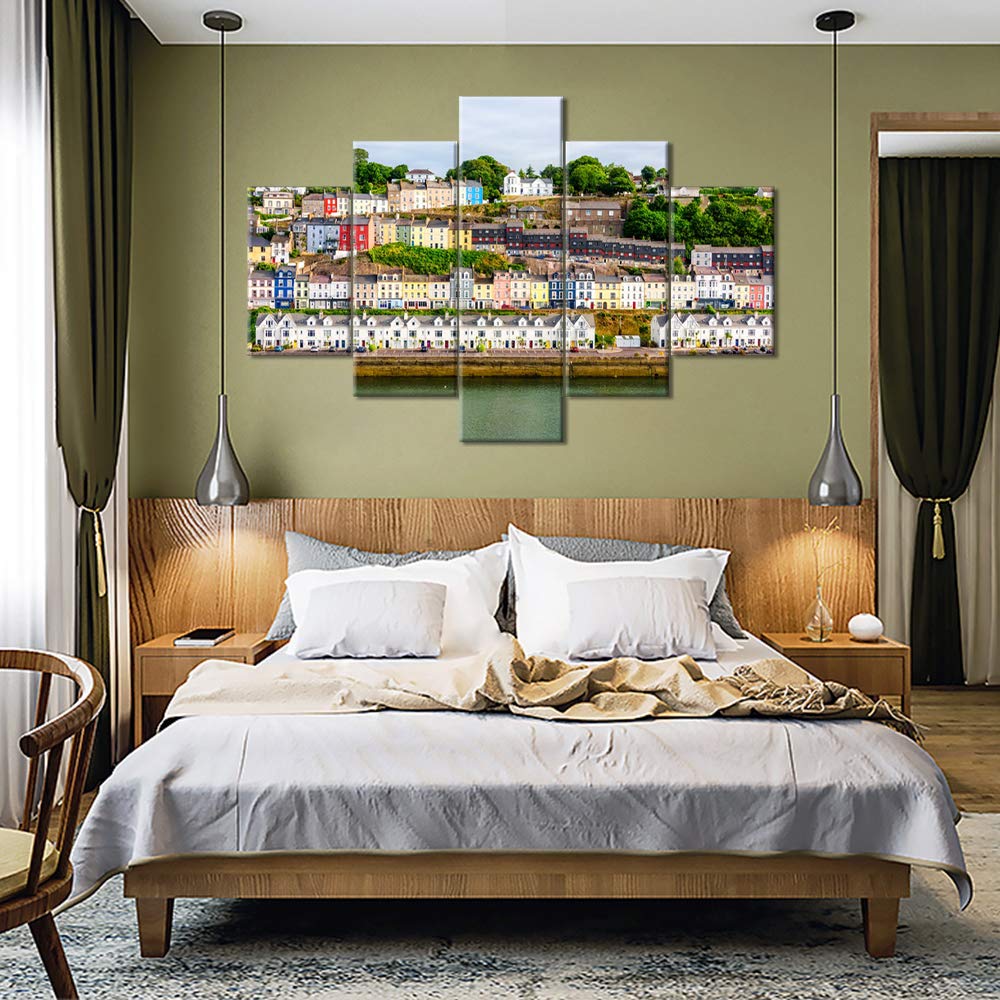 Premium 5-Panel Wall Art for Living Room - Modern Framed & Stretched Canvas Painting (60''W x 40''H) - Ready to Hang Home Decor for House, Apartment & Office | Perfect for Coastal, Irish & Contemporary Interior Design Styles