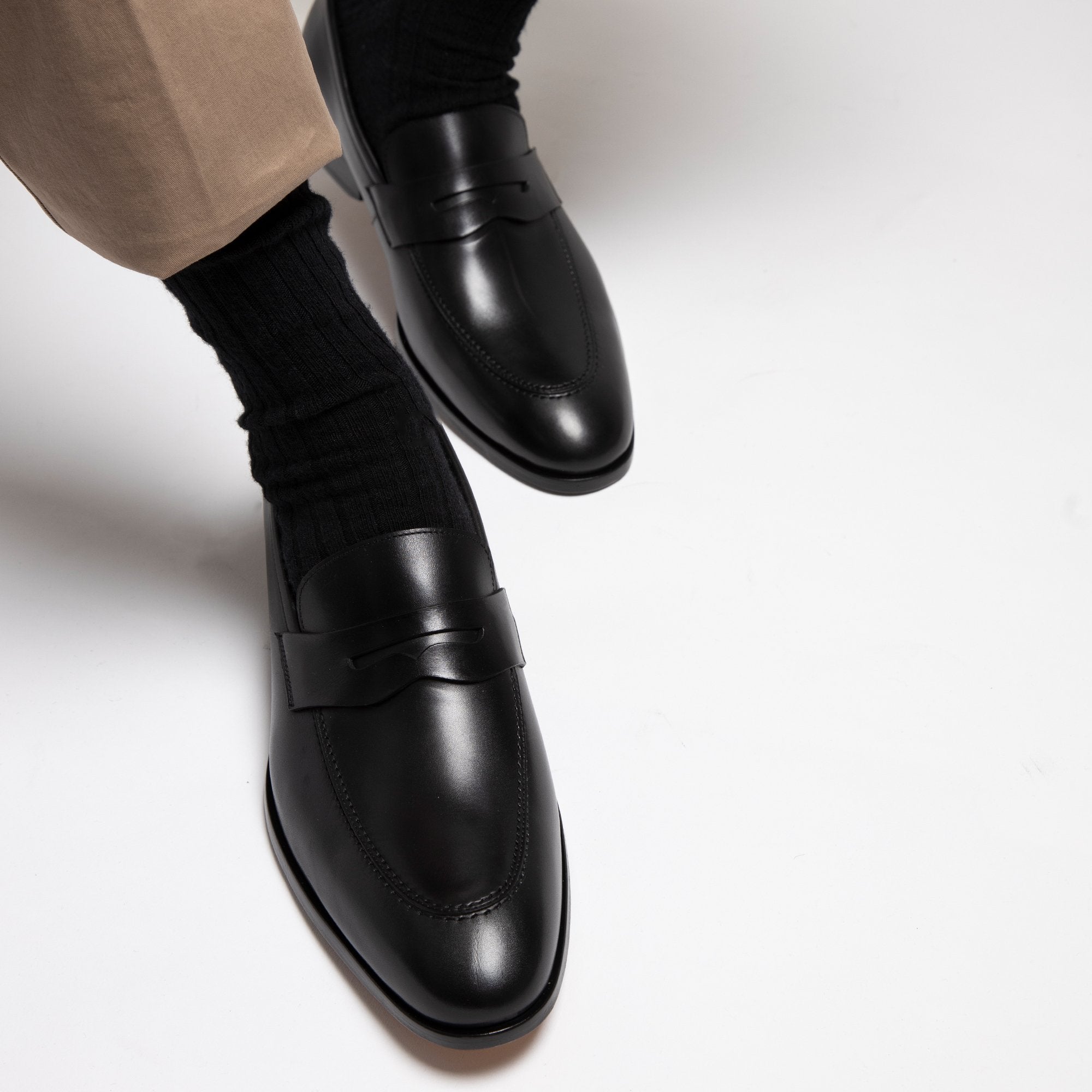 Premium HENRY SARTORIAL Campbell Loafers for Men - Classic Black Leather Slip-On Dress Shoes | Comfortable & Stylish for Business, Office, and Formal Occasions
