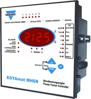 ESTAmat MH 6N Power Factor Controller - 6 Step, 90-690V, 50/60Hz for Industrial Energy Savings | Perfect for Factories & Power Plants