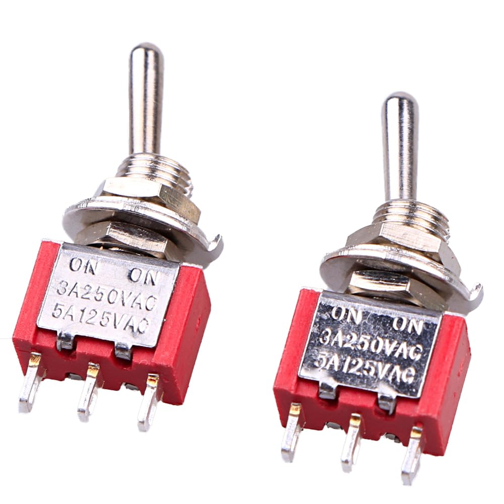 2 Way Mini Switch On/On DPDT 2-Way Toggle Switch - High Quality Electrical Switch for Guitar, Automotive & DIY Projects - Perfect for Electronics, Cars & Home Appliances
