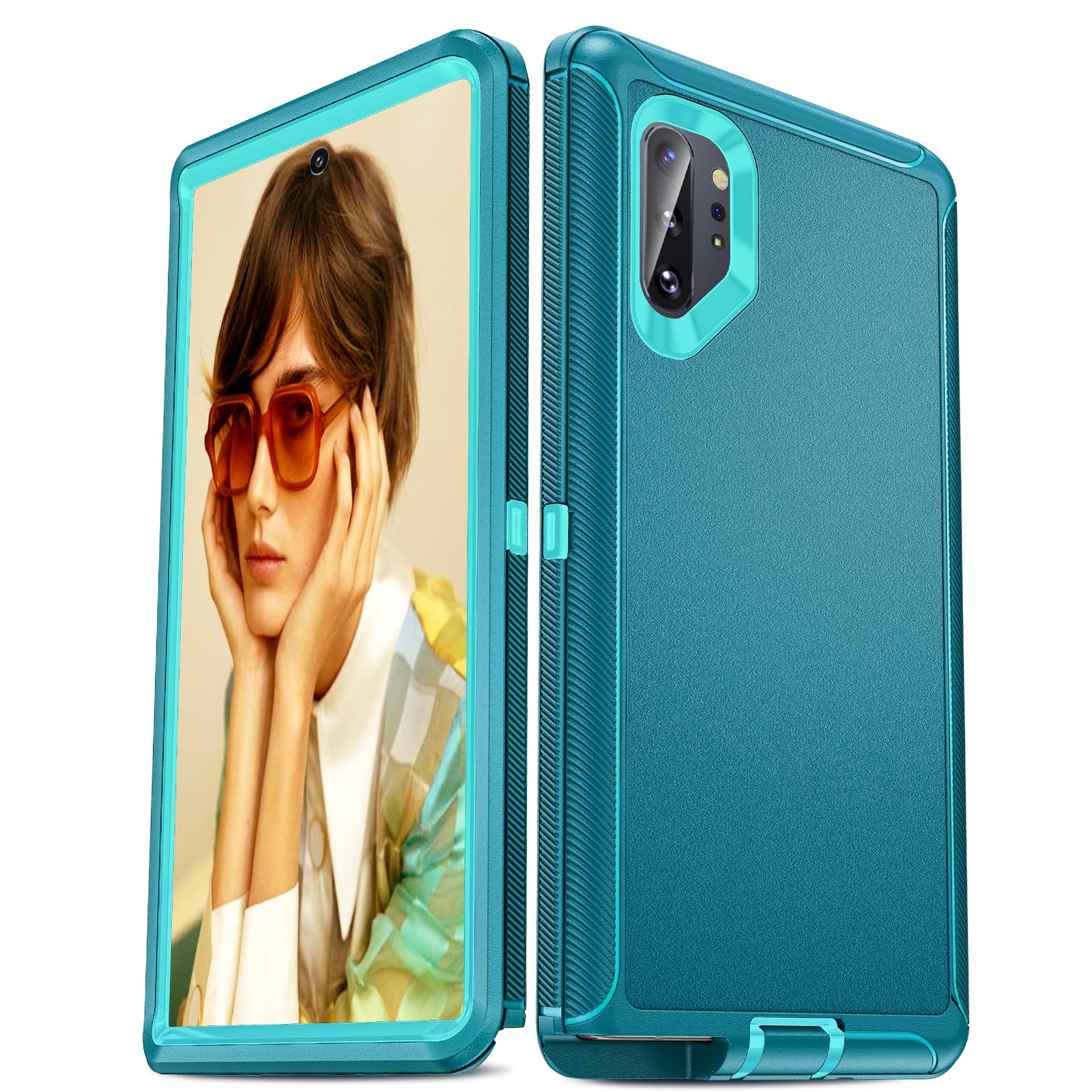 Samsung Galaxy Note 10 Plus Case - Military Grade Shockproof 3-in-1 Heavy Duty Phone Cover | Compatible with Note 10 Plus | Teal Color | Perfect for Outdoor Activities, Work & Travel Protection