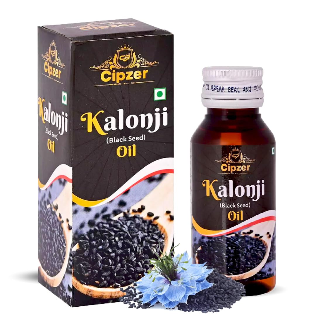 Pure Cipzer Kalonji Oil (50ml) - Natural Black Seed Oil for Inflammation, Acne, Psoriasis & Joint Pain Relief | Promotes Healthy Skin & Hair Care | Ideal for Daily Wellness & Beauty Routine