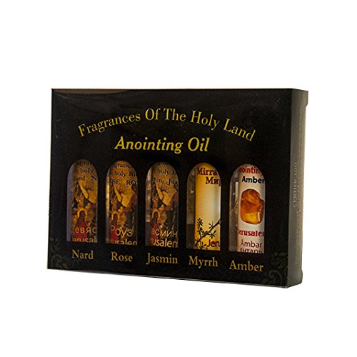5-Pack Anointing Oil Roll-On Bottles 10ml from Jerusalem - Holy Oil for Prayer, Worship & Spiritual Blessings