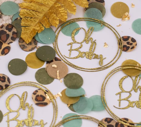 Handmade Safari Baby Shower Decorations for Boys - Jungle Theme Party Supplies with Confetti | Perfect for Baby Showers, Gender Reveals & Nursery Decor
