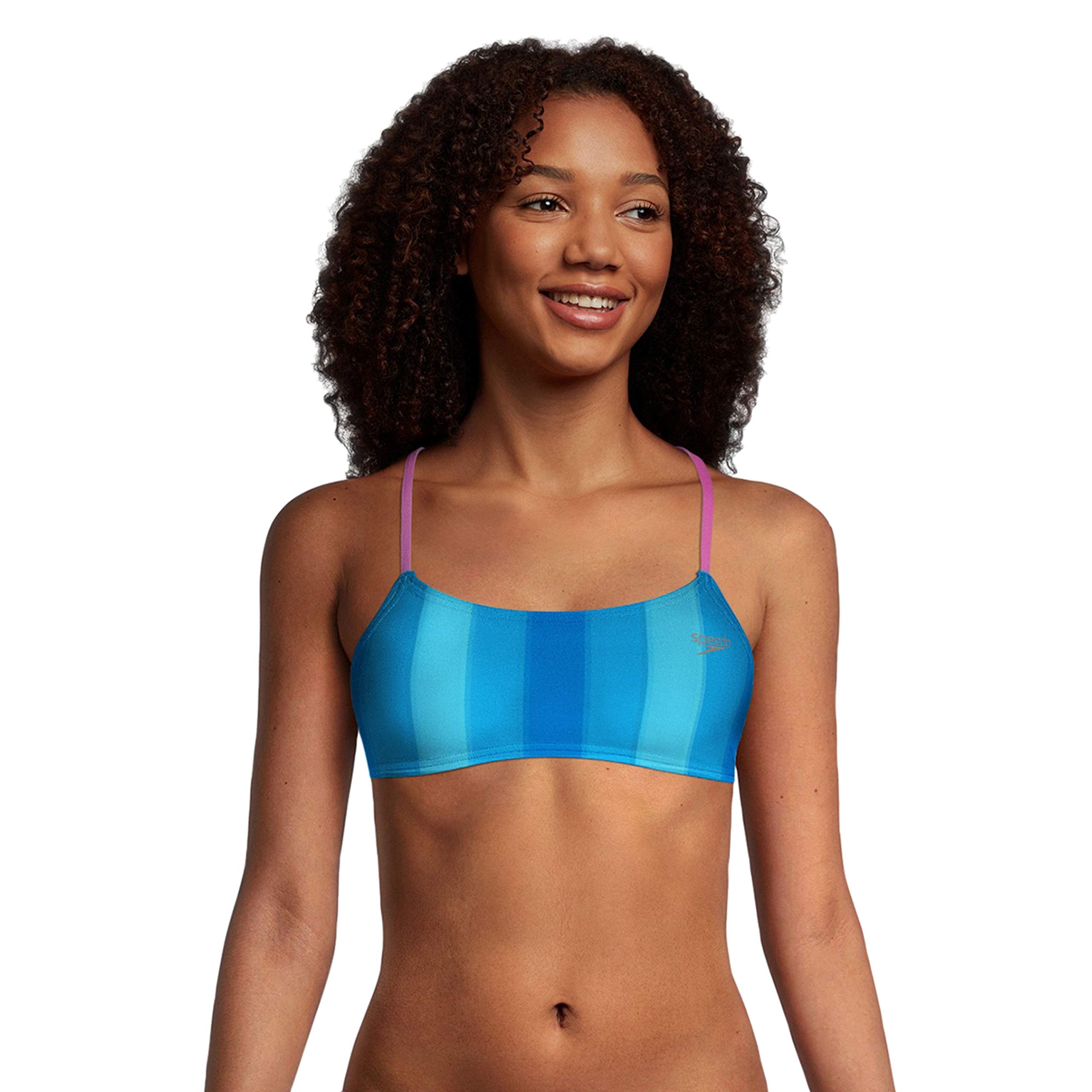 Speedo Women's Endurance Strappy Back Demi Bikini Top - High-Performance Swimwear for Lap Swimming, Water Aerobics & Beach Activities