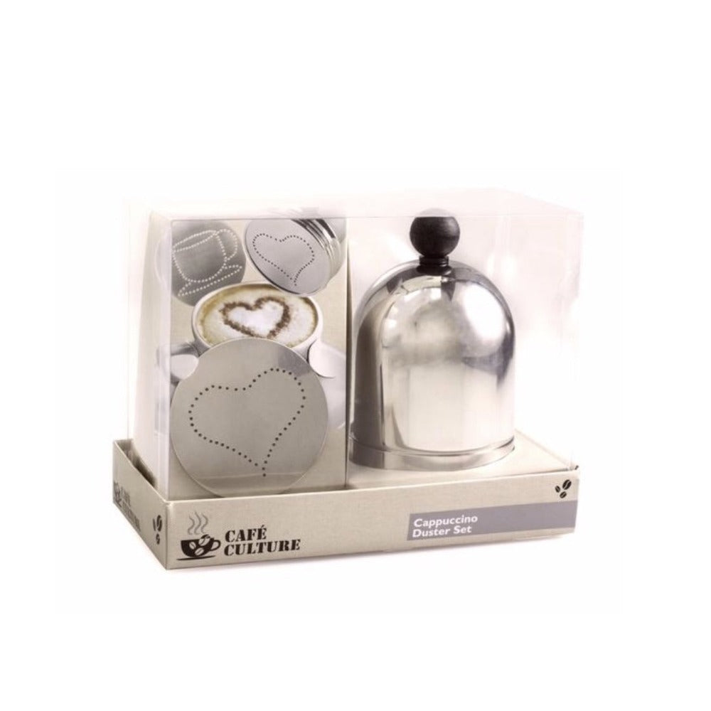Premium Café Culture Cappuccino Duster Set - 3-Piece Coffee Powder & Spice Dusting Kit for Baristas & Home Bakers - Perfect for Latte Art, Hot Chocolate, Cakes & Desserts