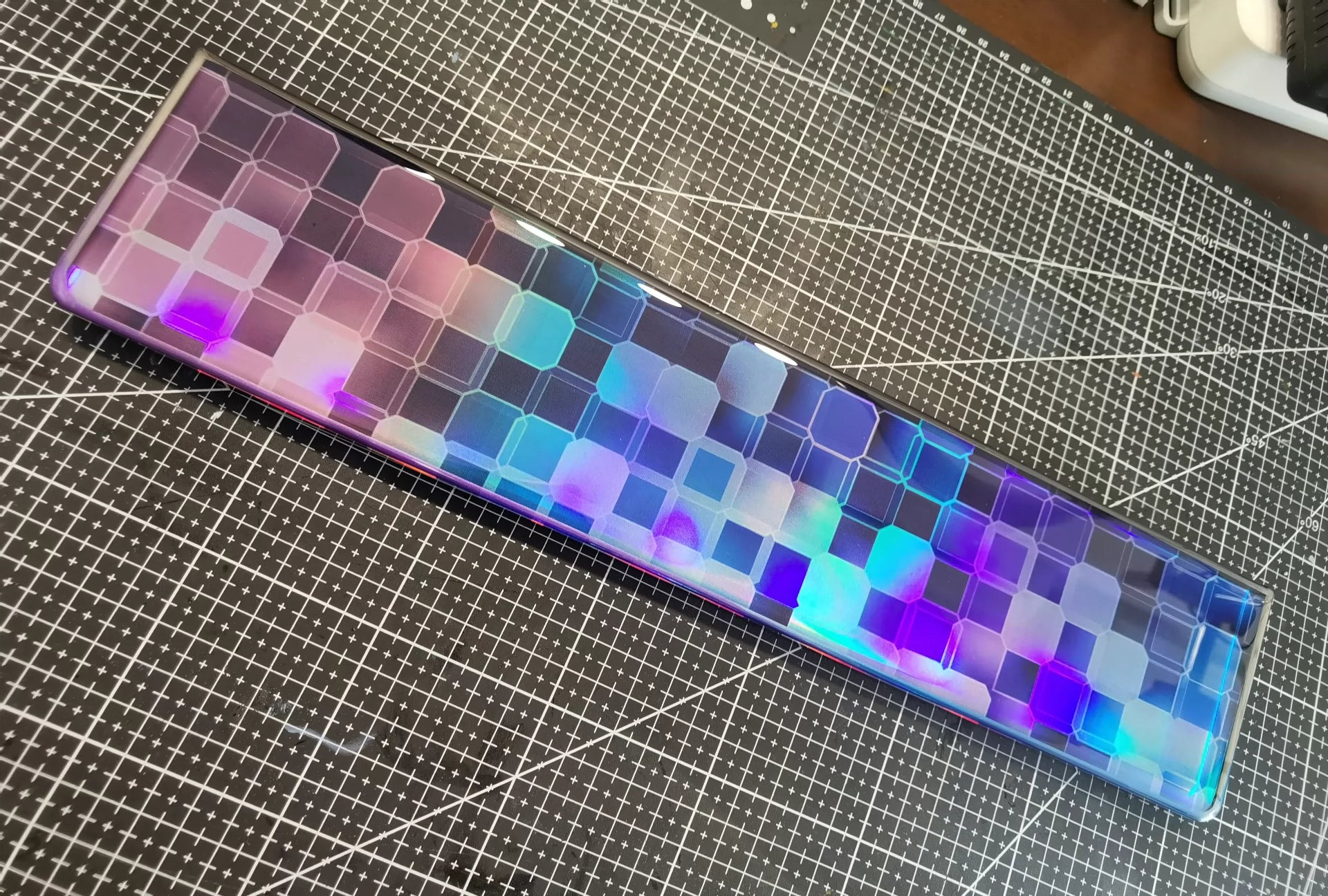 Custom Handmade Resin Keyboard Wrist Rest - Ergonomic Laser Geometric Design for Comfort & Style - Perfect for Gaming, Typing, and Office Work Accessories
