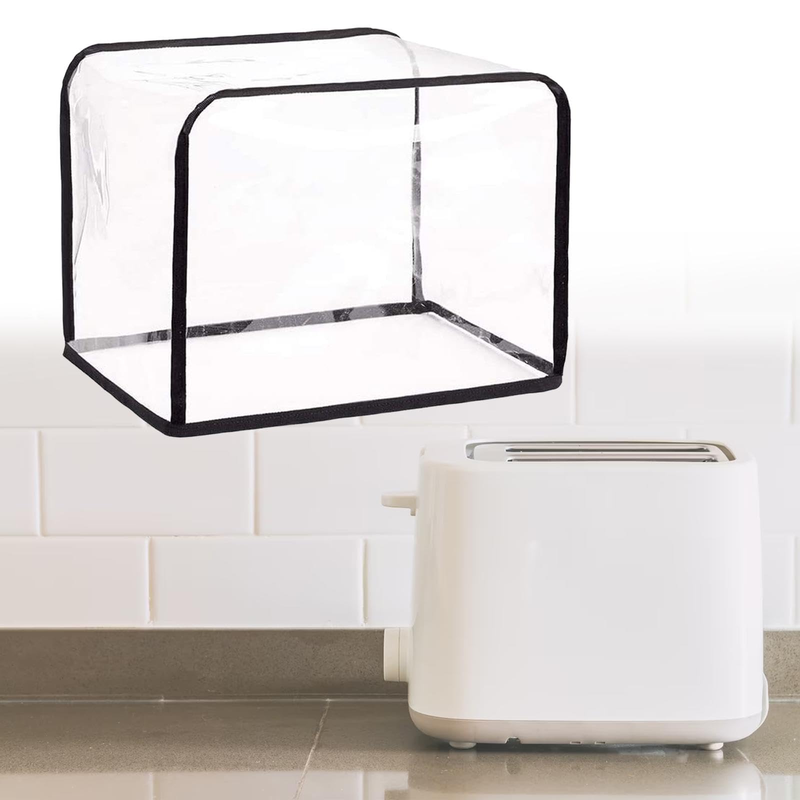 Waterproof Transparent Toaster Cover & Bread Machine Dust Protector - Foldable, Easy to Clean Small Appliance Cover for Kitchen, Air Fryer, Blender - Perfect for Home, Dorm & Office Use