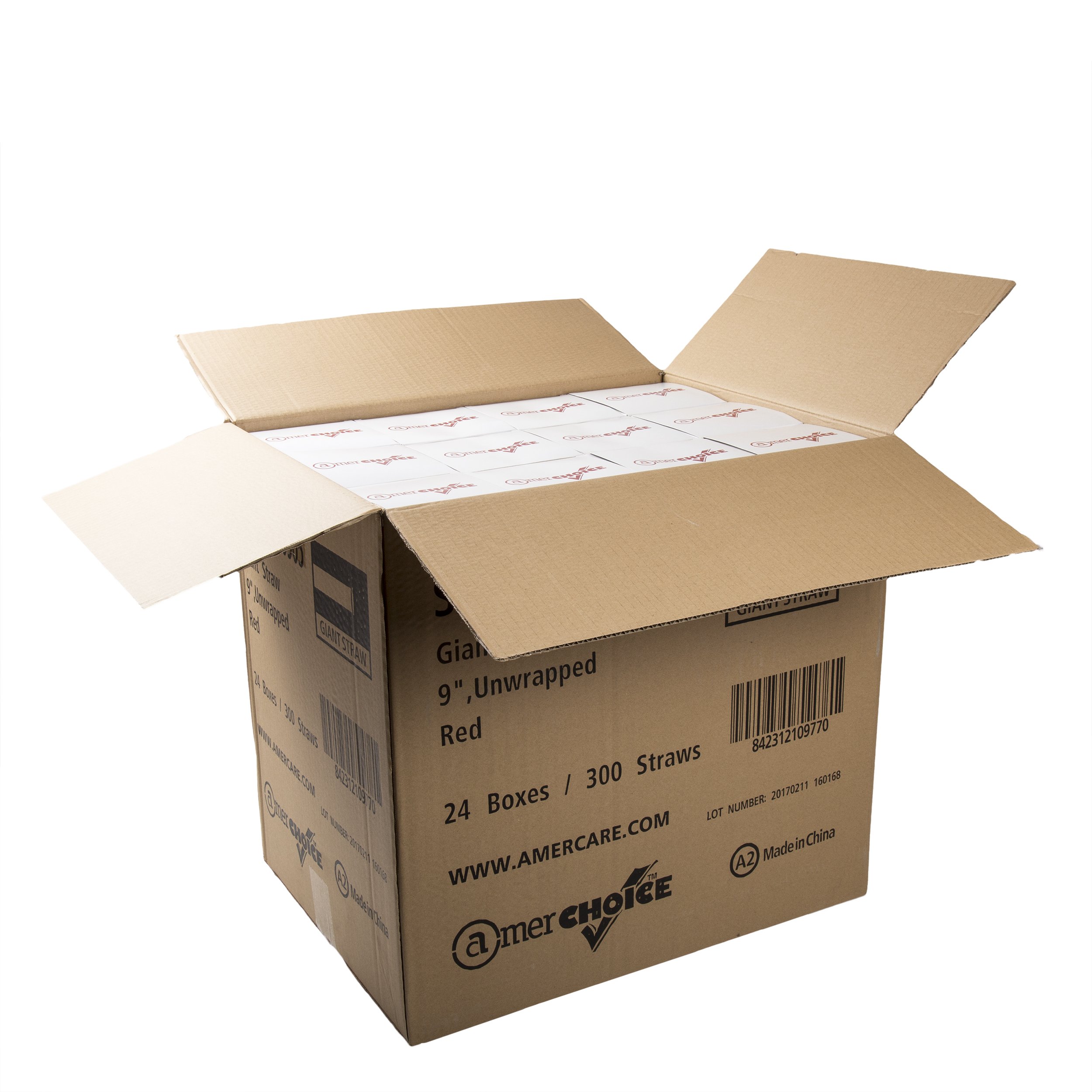 AmerCareRoyal Giant Plastic Straws - 9