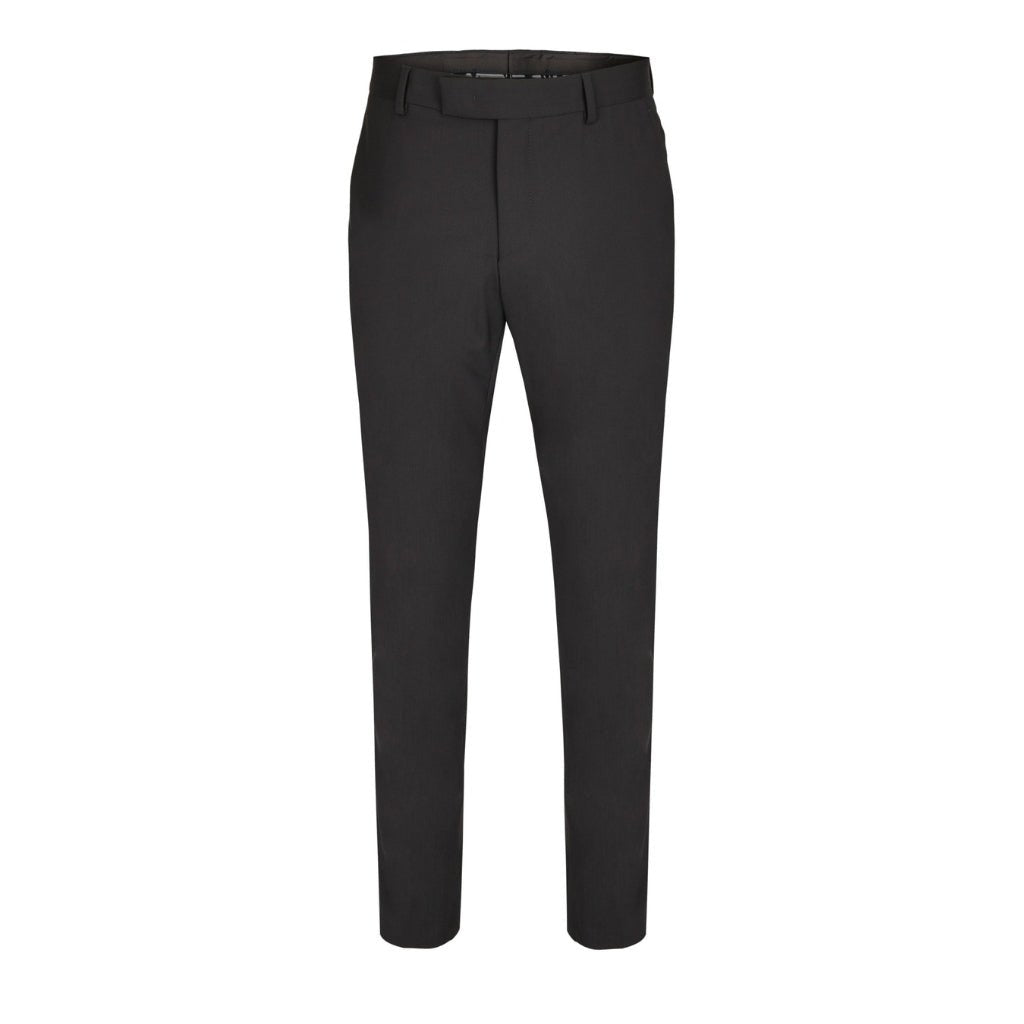KARL LAGERFELD Men's Black Notch Lapel Wool Suit - Slim Fit Business Blazer & Pants Set for Office, Wedding & Formal Events