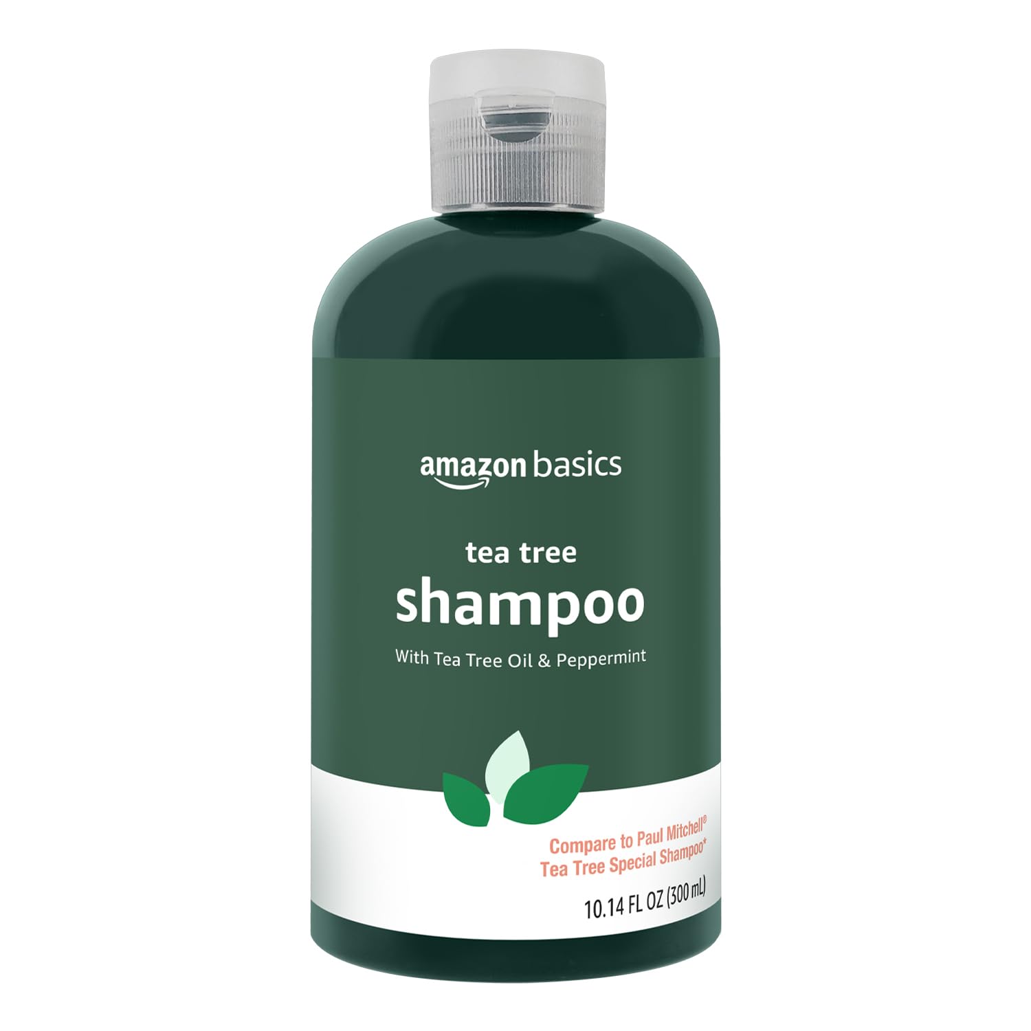 Amazon Basics Tea Tree Shampoo for Scalp Care - 10.14 Fl Oz (300ml) - Refreshing & Moisturizing Hair Cleanser - Pack of 1 - Ideal for Dandruff Control & Daily Hair Wash Routine