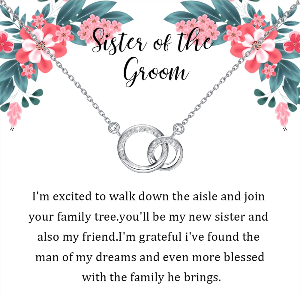 TGBJE Sister of the Groom Necklace - Elegant Wedding Jewelry Gift for Bride's Sister, Future Sister-in-Law & Step Sister - Perfect for Bridal Party, Rehearsal Dinner & Wedding Day Accessories