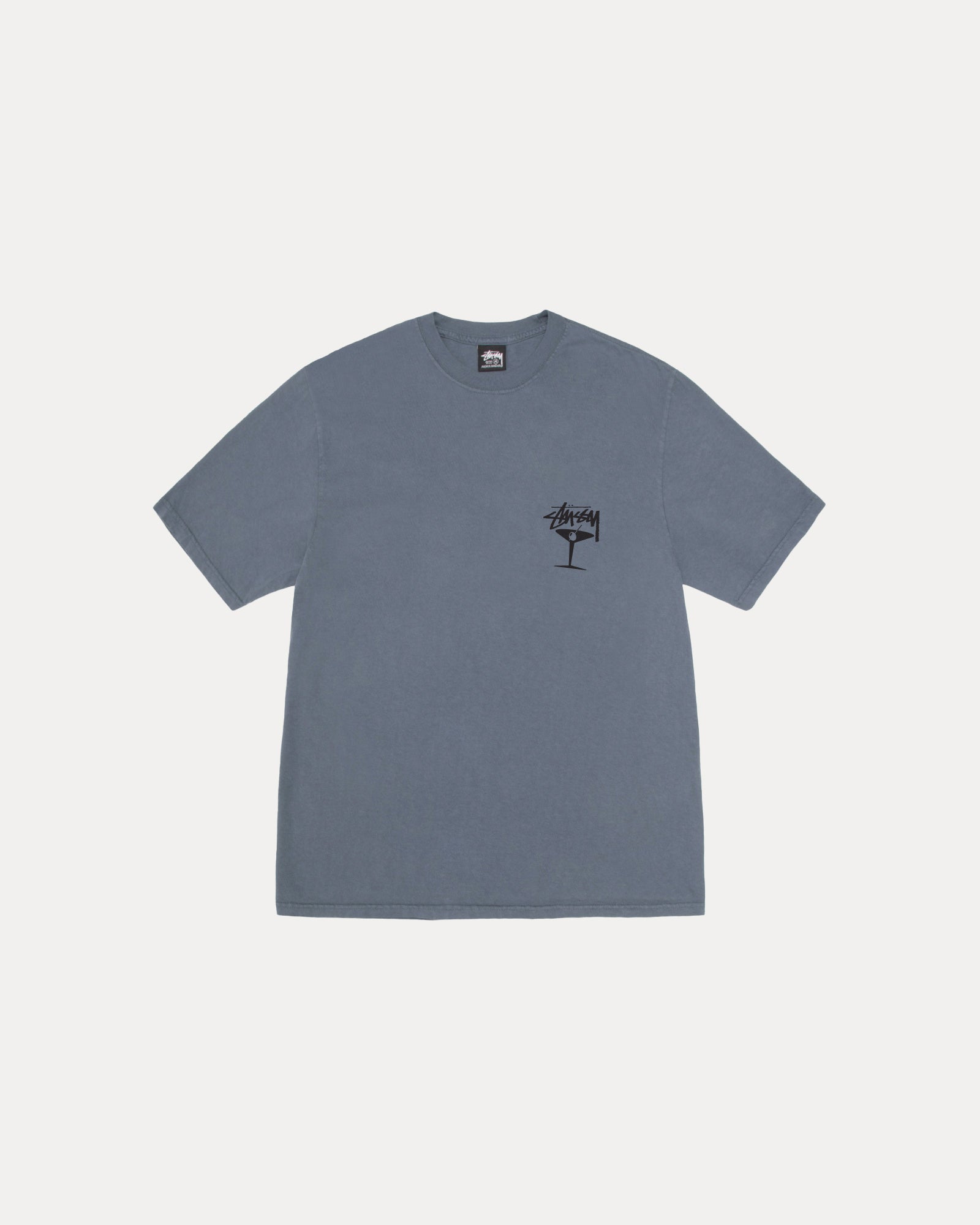 Vintage Washed Martini Tee - Soft Pigment Dyed Cotton T-Shirt for Men & Women | Casual Wear, Street Style, Lounge & Everyday Outfits